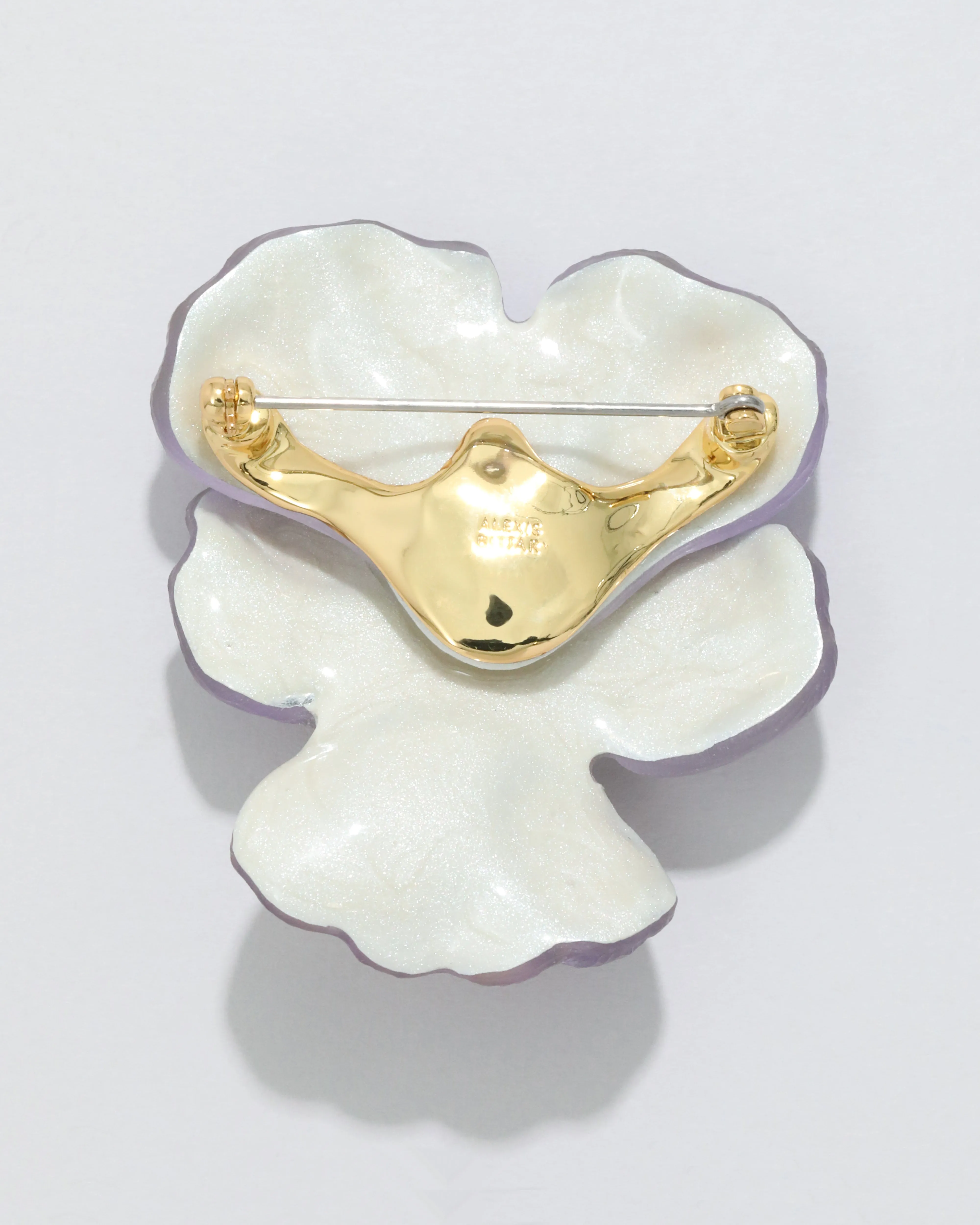 Pansy Lucite Crystal Pin- Field Pansy sold by Alexis Bittar product image thumbnail 4
