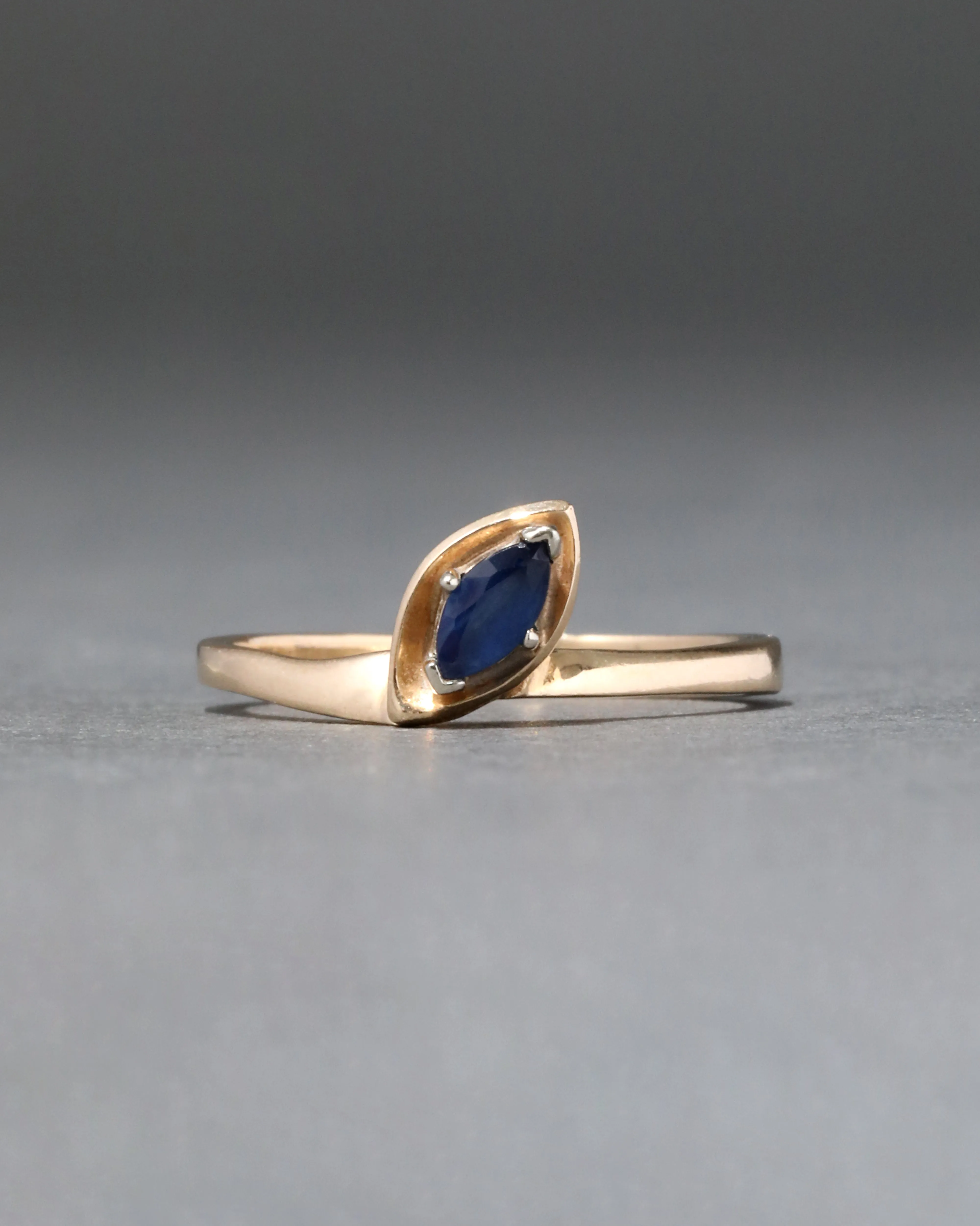 Vintage 1980s 14k Gold Marquis Sapphire Ring sold by Alexis Bittar