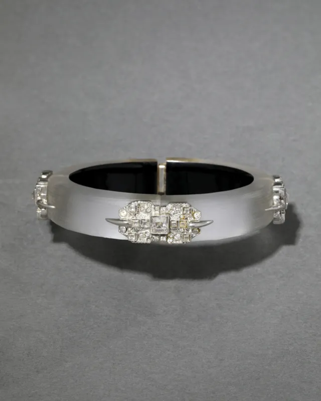 Archive Lucite Crystal Deco Hinge Bracelet sold by Alexis Bittar