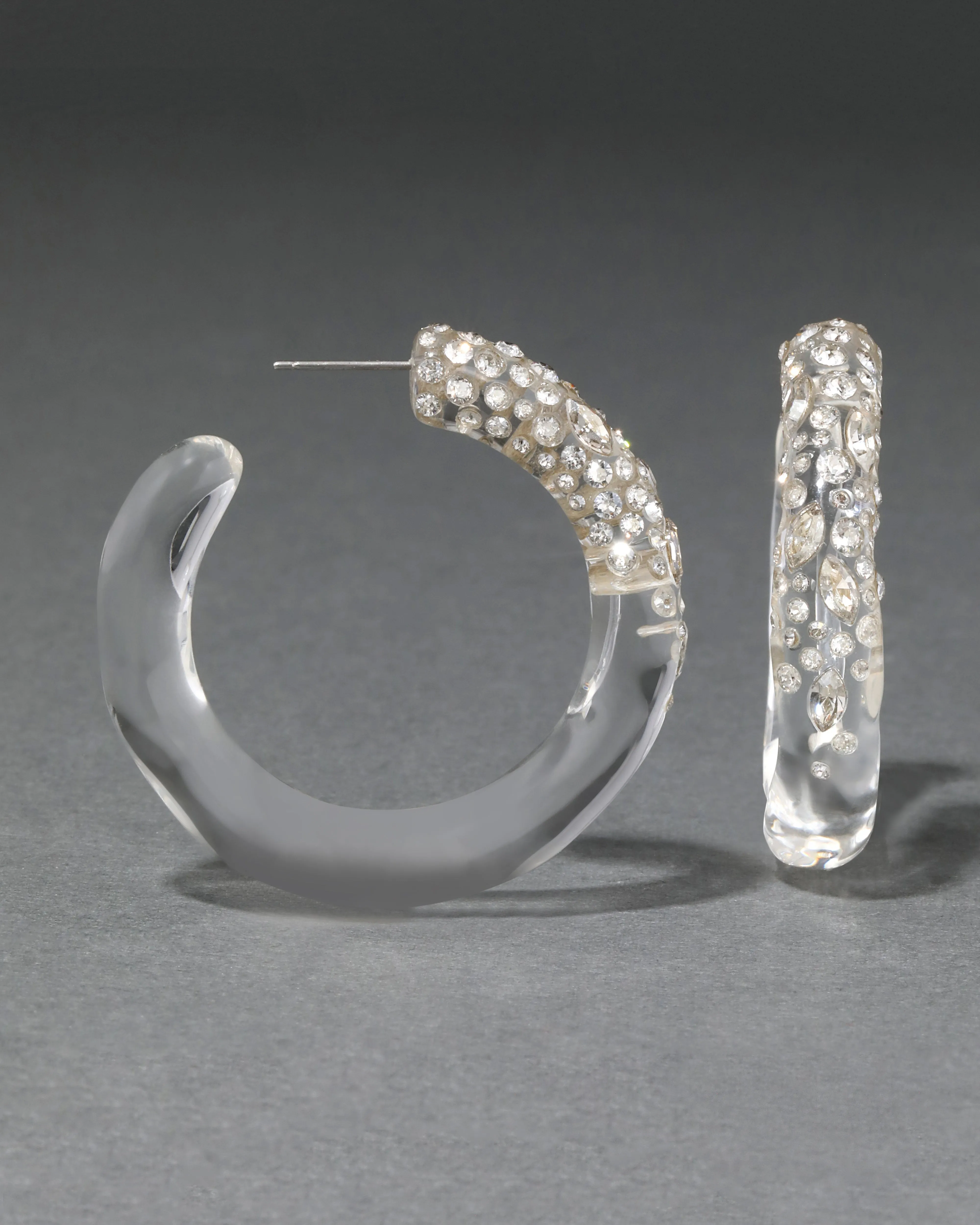 Confetti Crystal Lucite Hoop Earring- Clear sold by Alexis Bittar product image thumbnail 4
