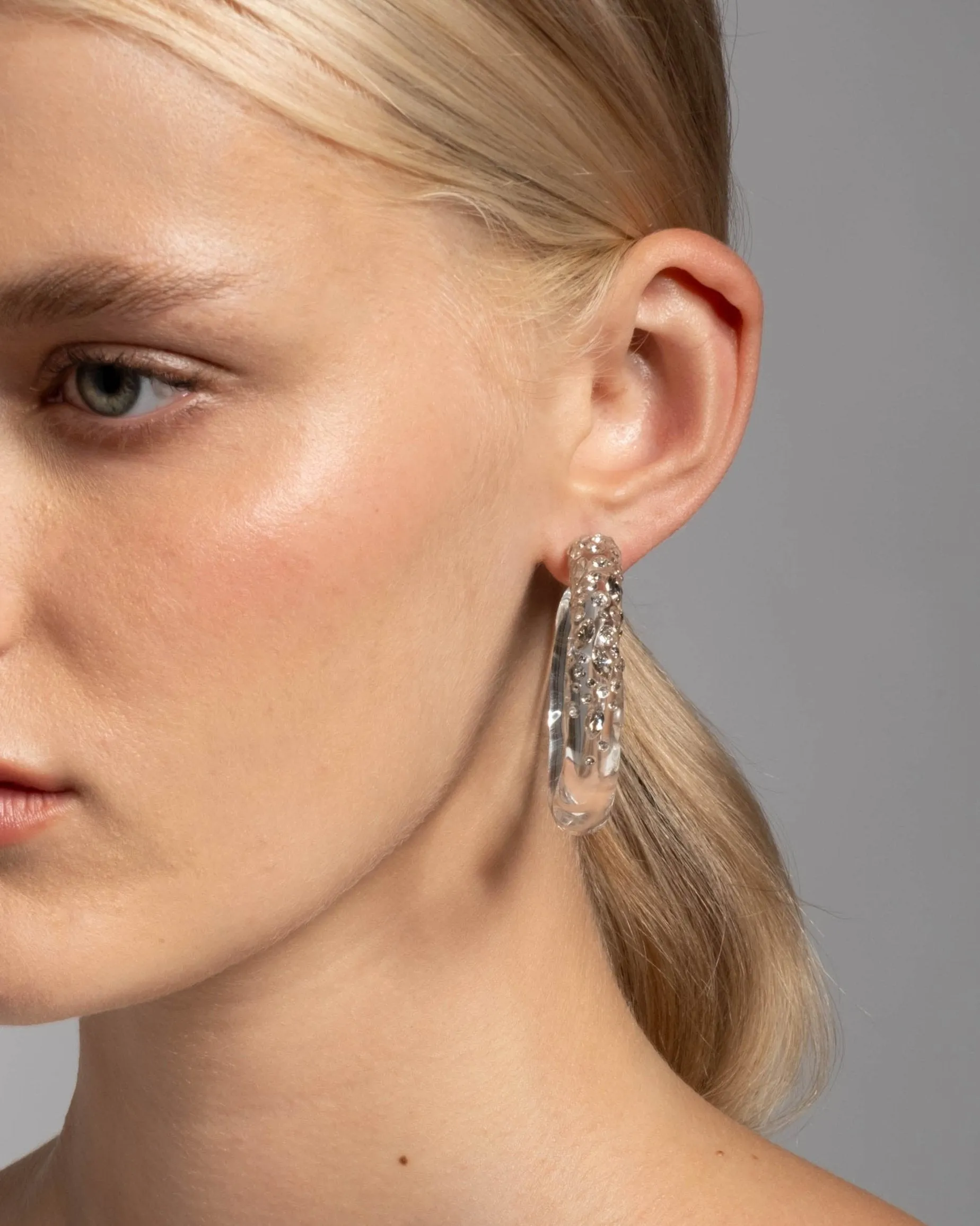 Confetti Crystal Lucite Hoop Earring- Clear sold by Alexis Bittar product image thumbnail 3