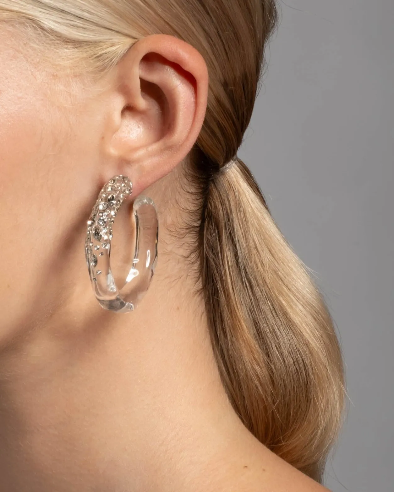 Confetti Crystal Lucite Hoop Earring- Clear sold by Alexis Bittar product image thumbnail 2