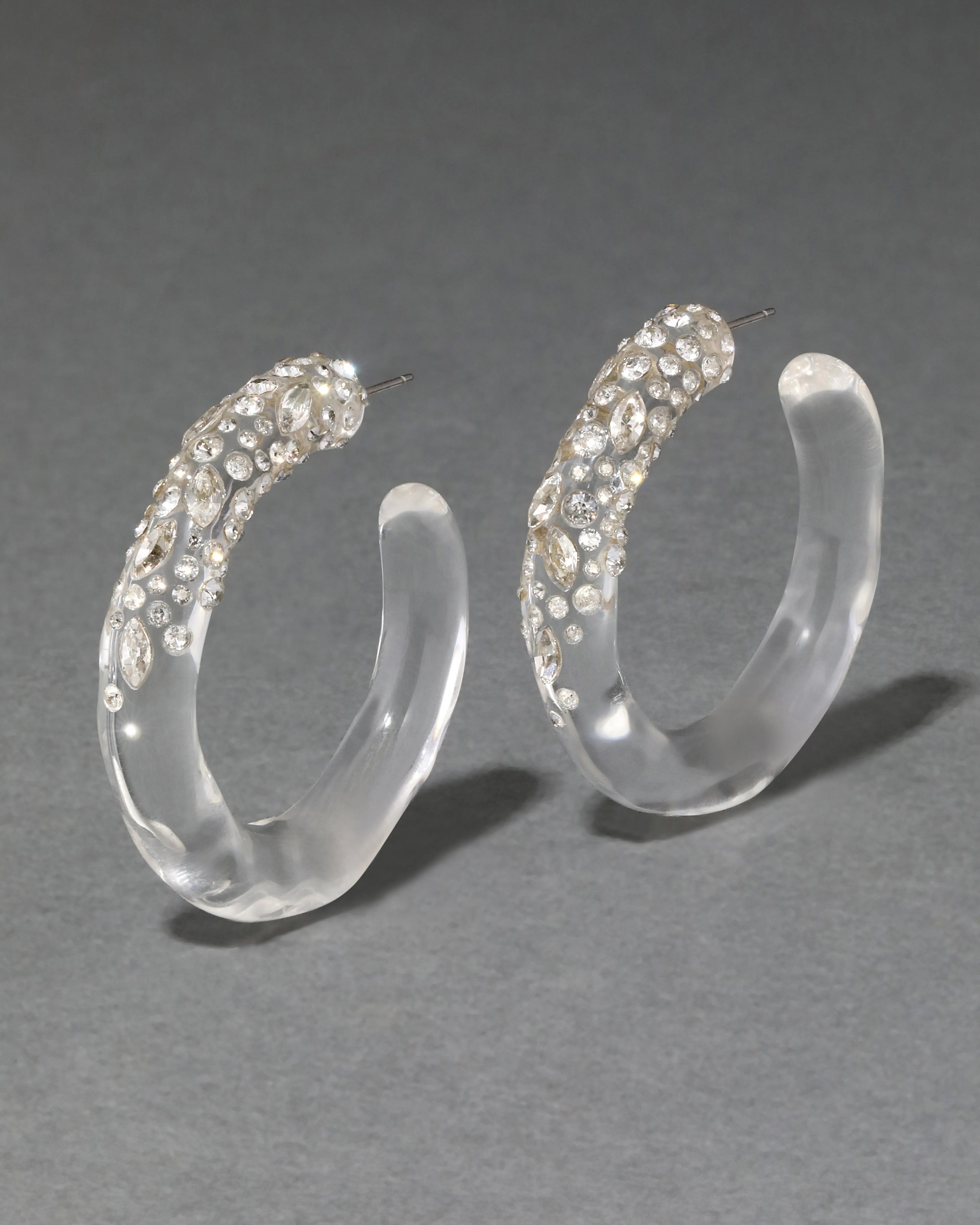 Confetti Crystal Lucite Hoop Earring- Clear sold by Alexis Bittar