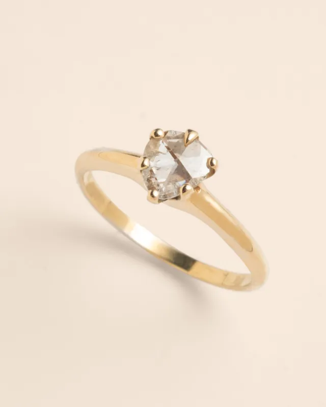 Antique Rose Cut Diamond Solitaire Ring in 14k Gold sold by Alexis Bittar