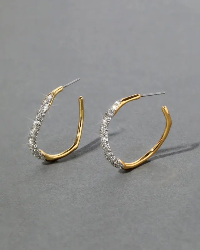 Gold Two Tone Pave Hoop Earring sold by Alexis Bittar