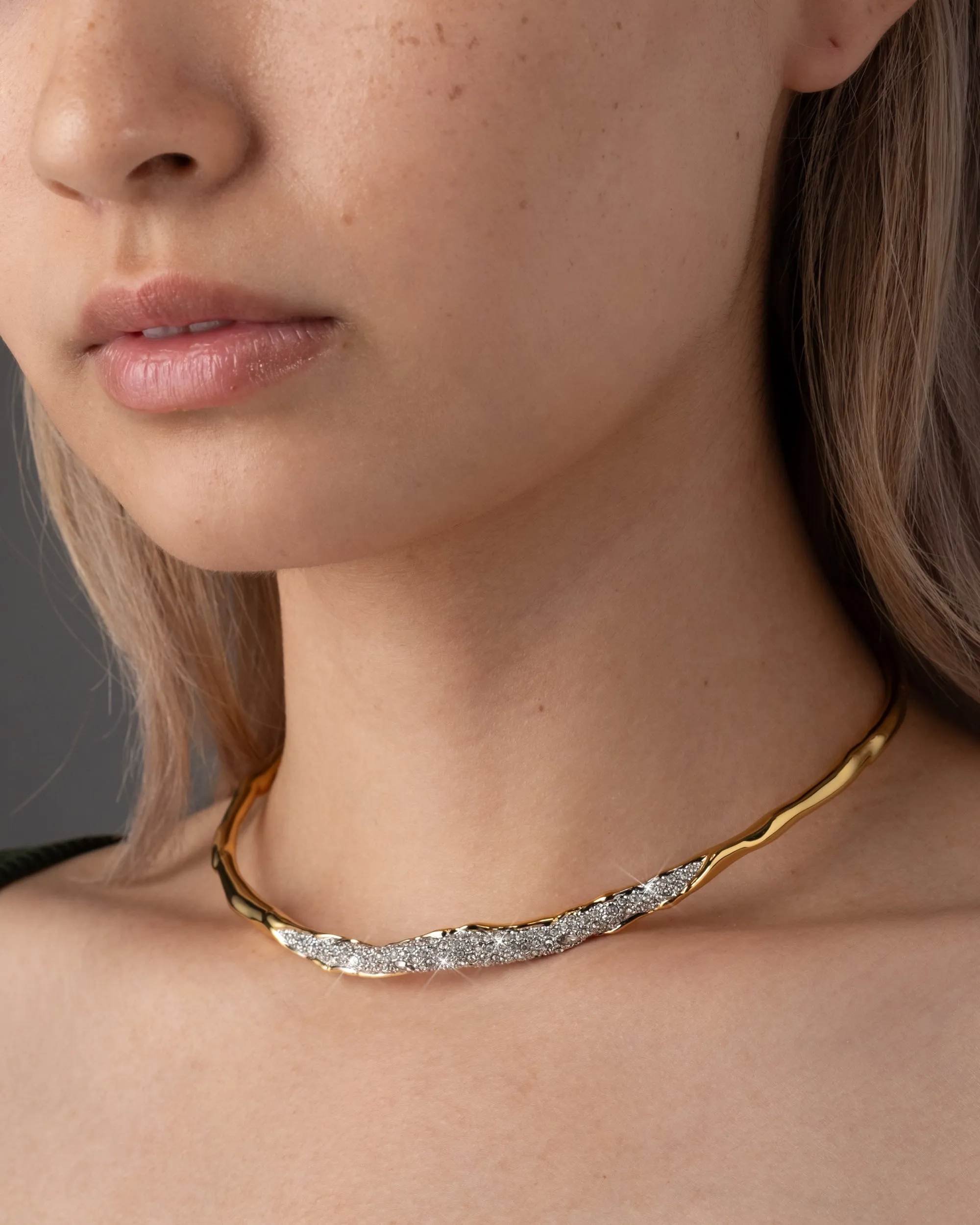 Solanales Gold Crystal Skinny Collar sold by Alexis Bittar product image thumbnail 3