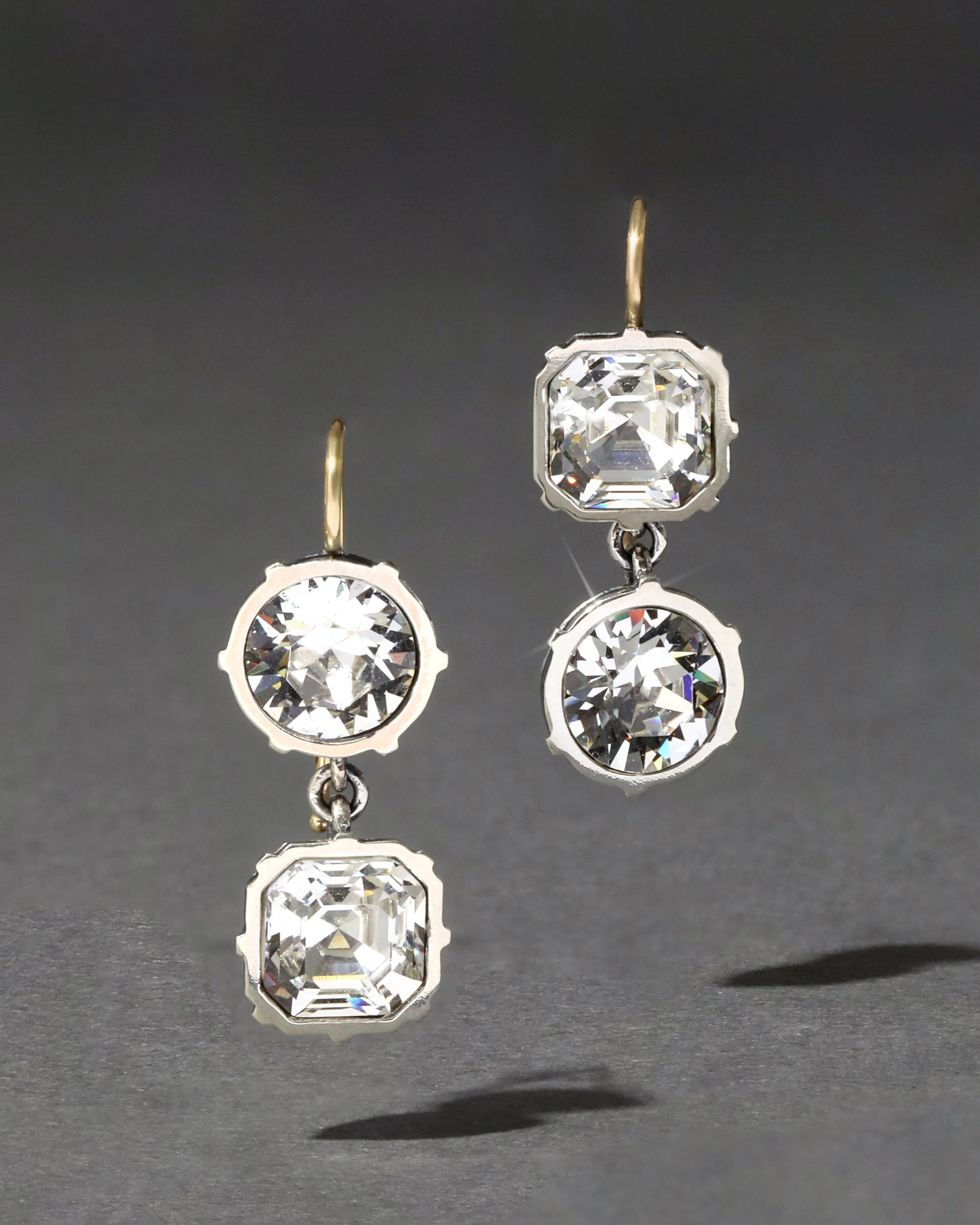 Sterling Silver & 14k Gold Mismatch Cut Luminous Crystal Drop Earrings sold by Alexis Bittar