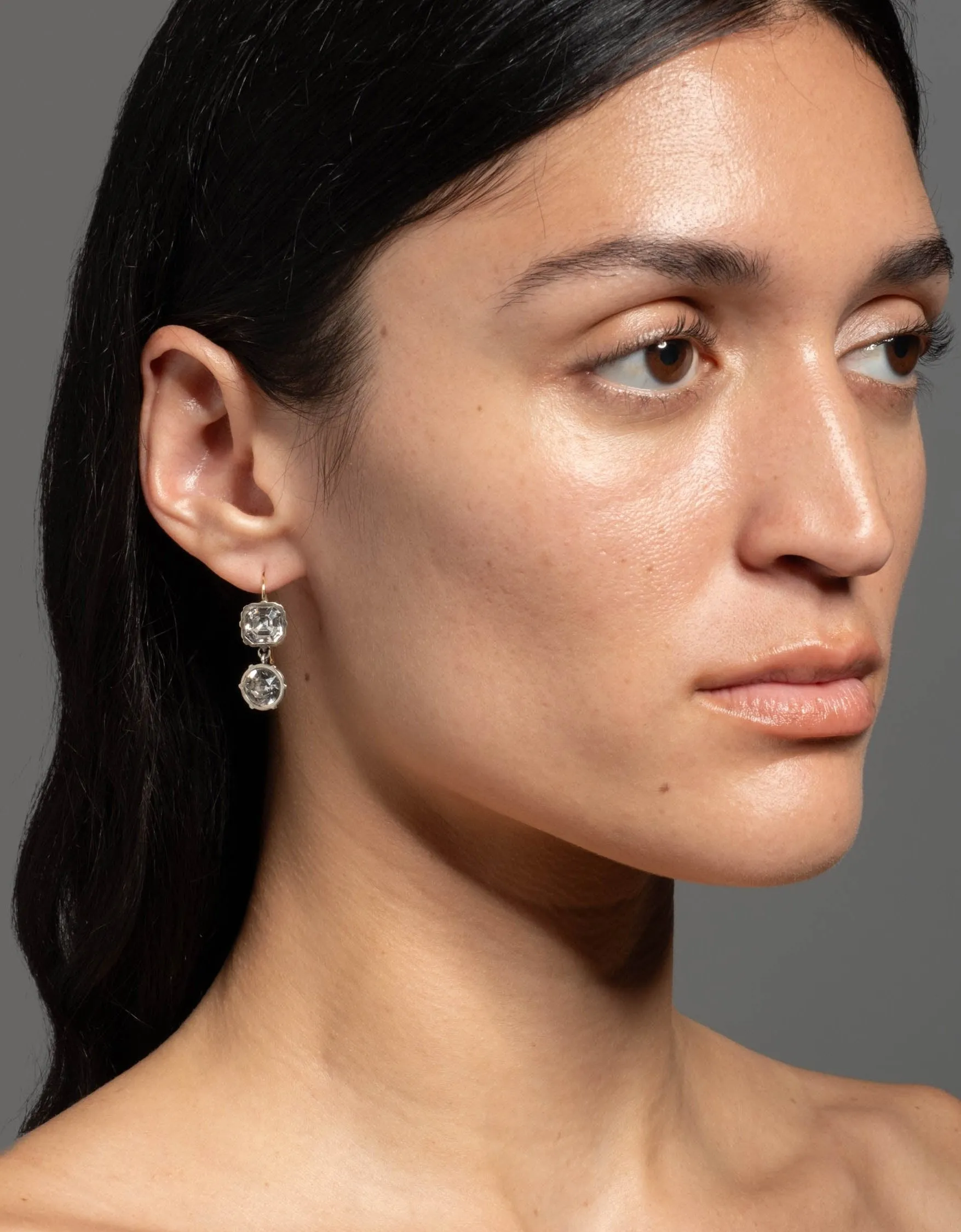 Sterling Silver & 14k Gold Mismatch Cut Luminous Crystal Drop Earrings sold by Alexis Bittar product image thumbnail 3