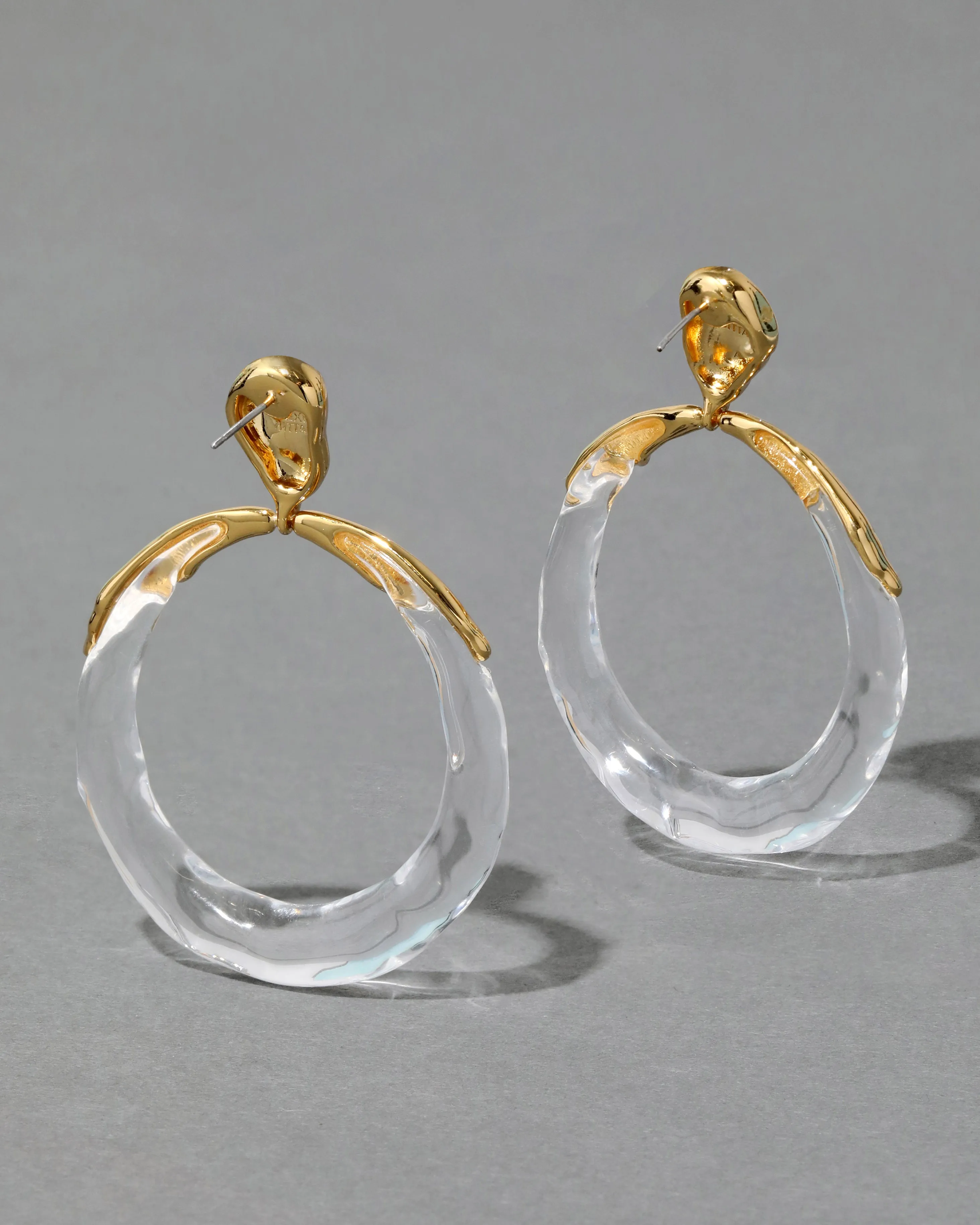 Lucite Molten Large Drop Hoop Earring - Clear sold by Alexis Bittar product image thumbnail 4