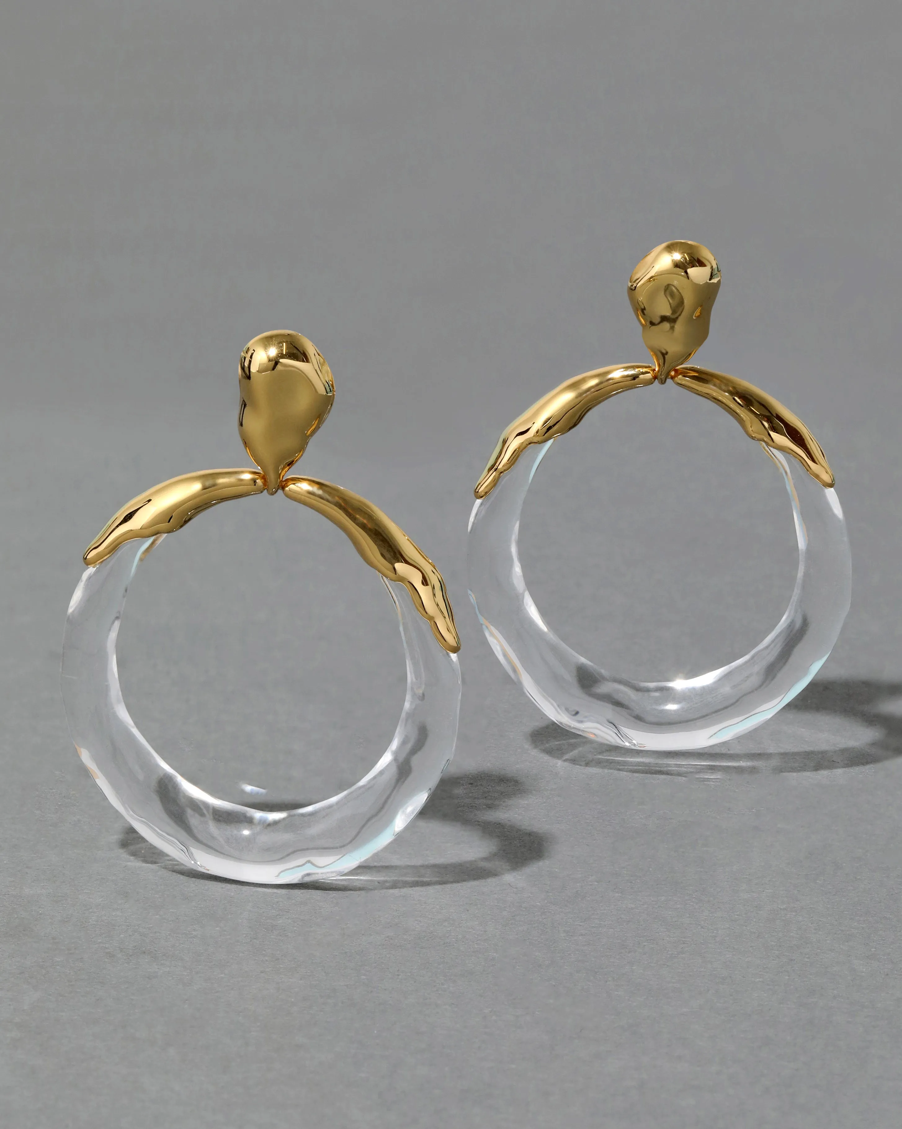 Lucite Molten Large Drop Hoop Earring - Clear sold by Alexis Bittar