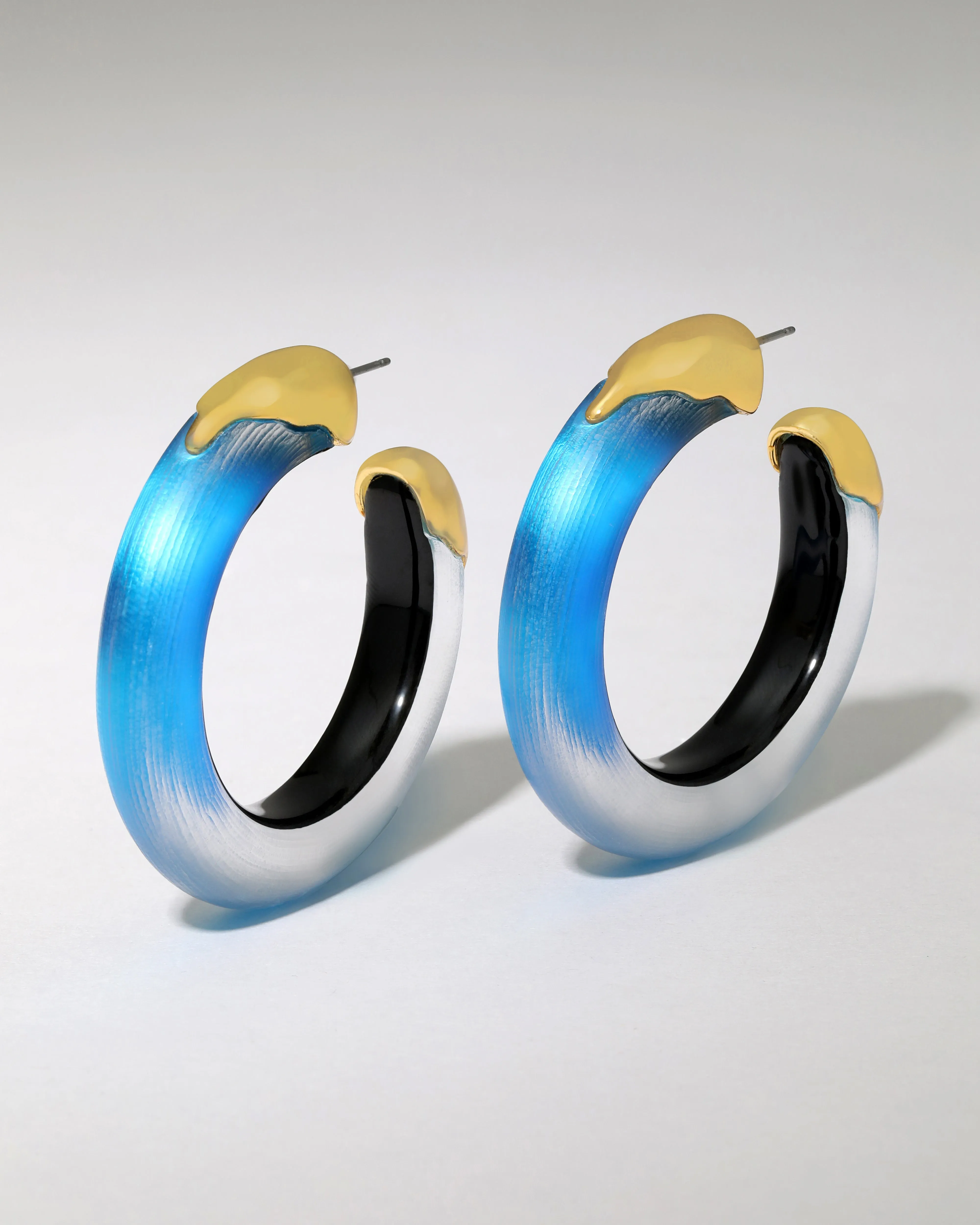 Luminous Lucite Gold Dipped Hoop Earring- Cerulean sold by Alexis Bittar
