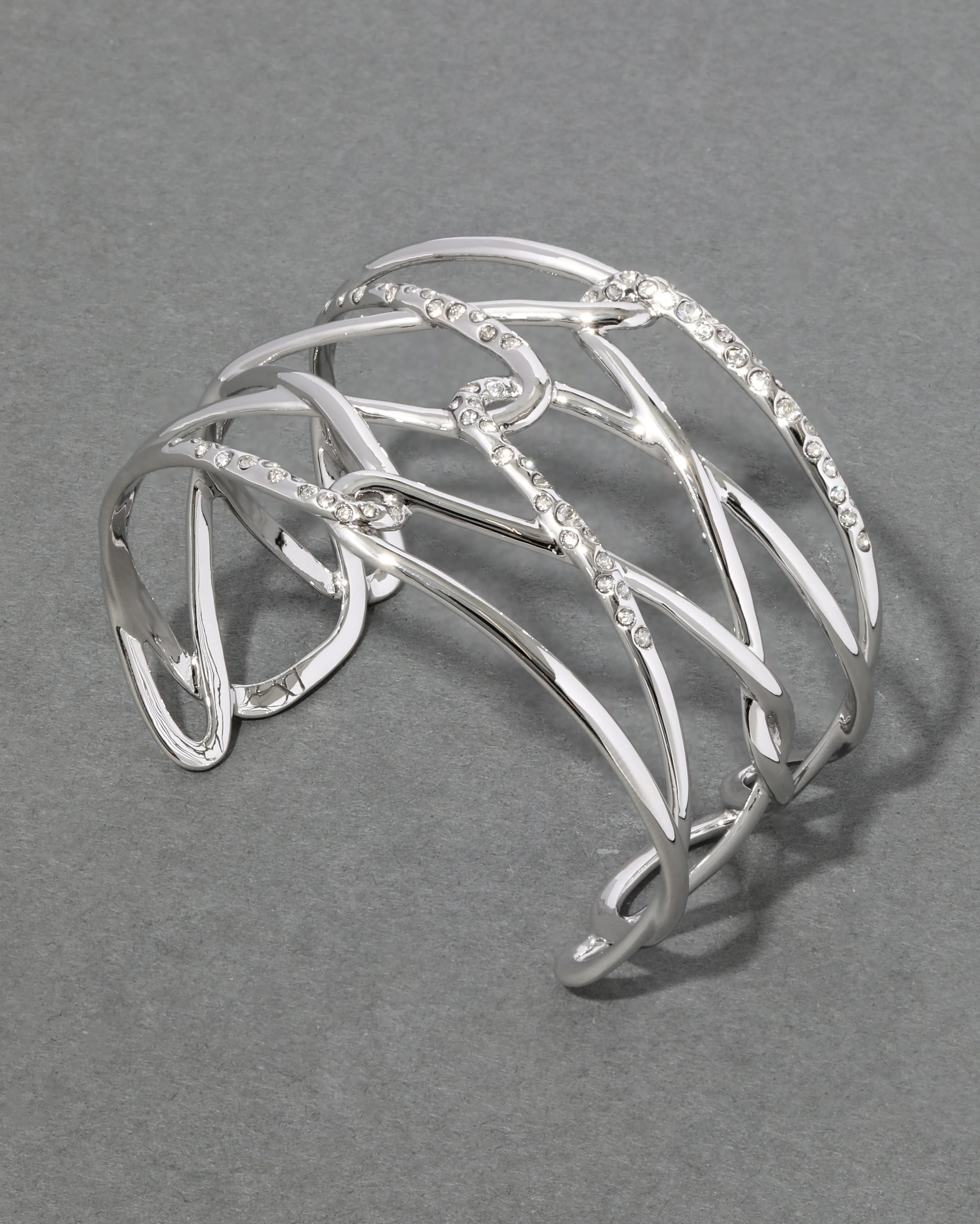 Lattice Silver Crystal Cuff Bracelet sold by Alexis Bittar