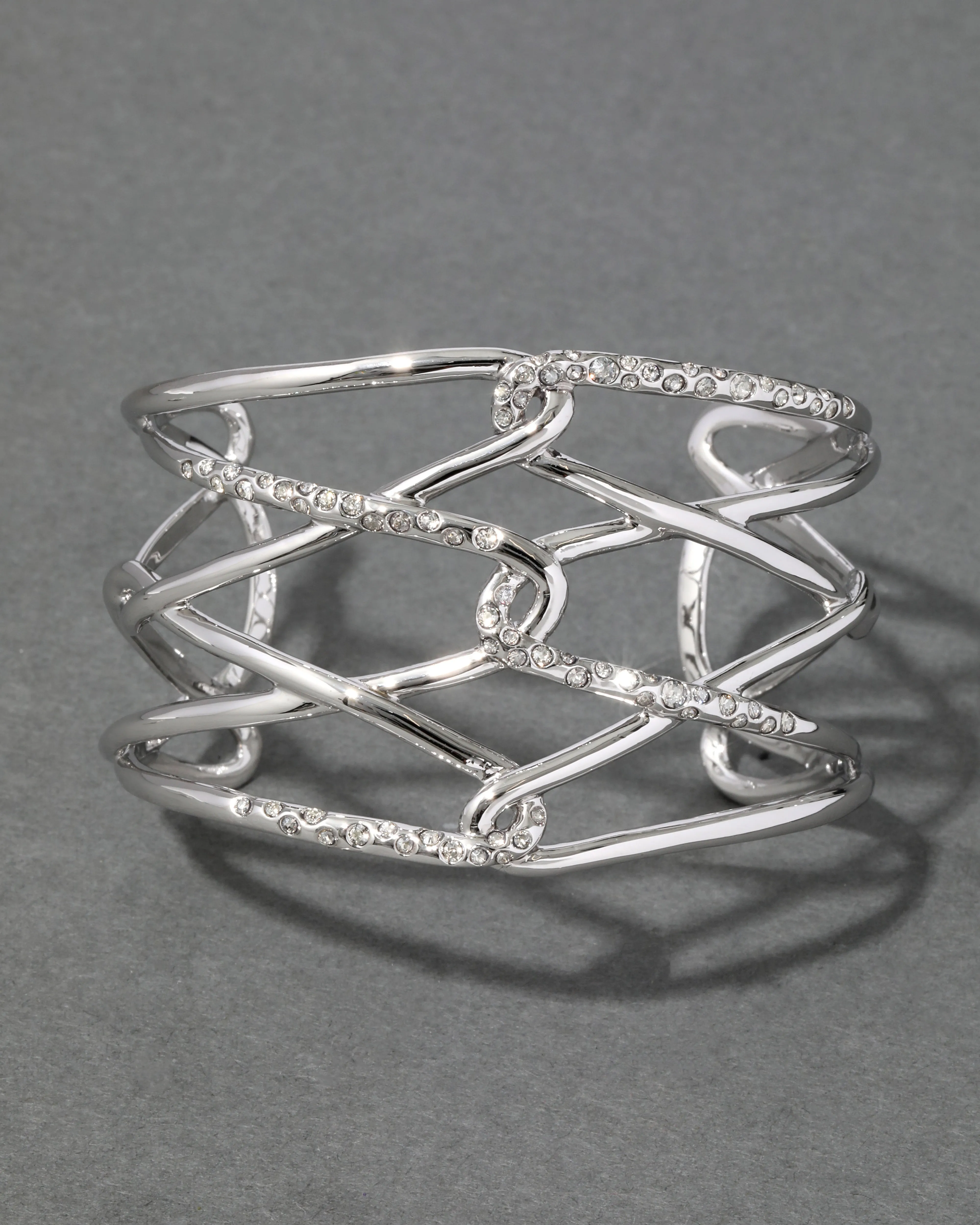 Lattice Silver Crystal Cuff Bracelet sold by Alexis Bittar product image thumbnail 3