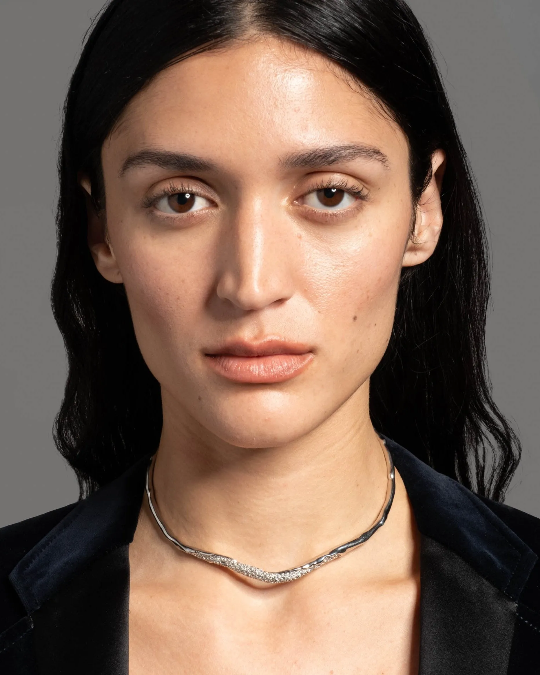 Solanales Silver Crystal Skinny Collar sold by Alexis Bittar product image thumbnail 2