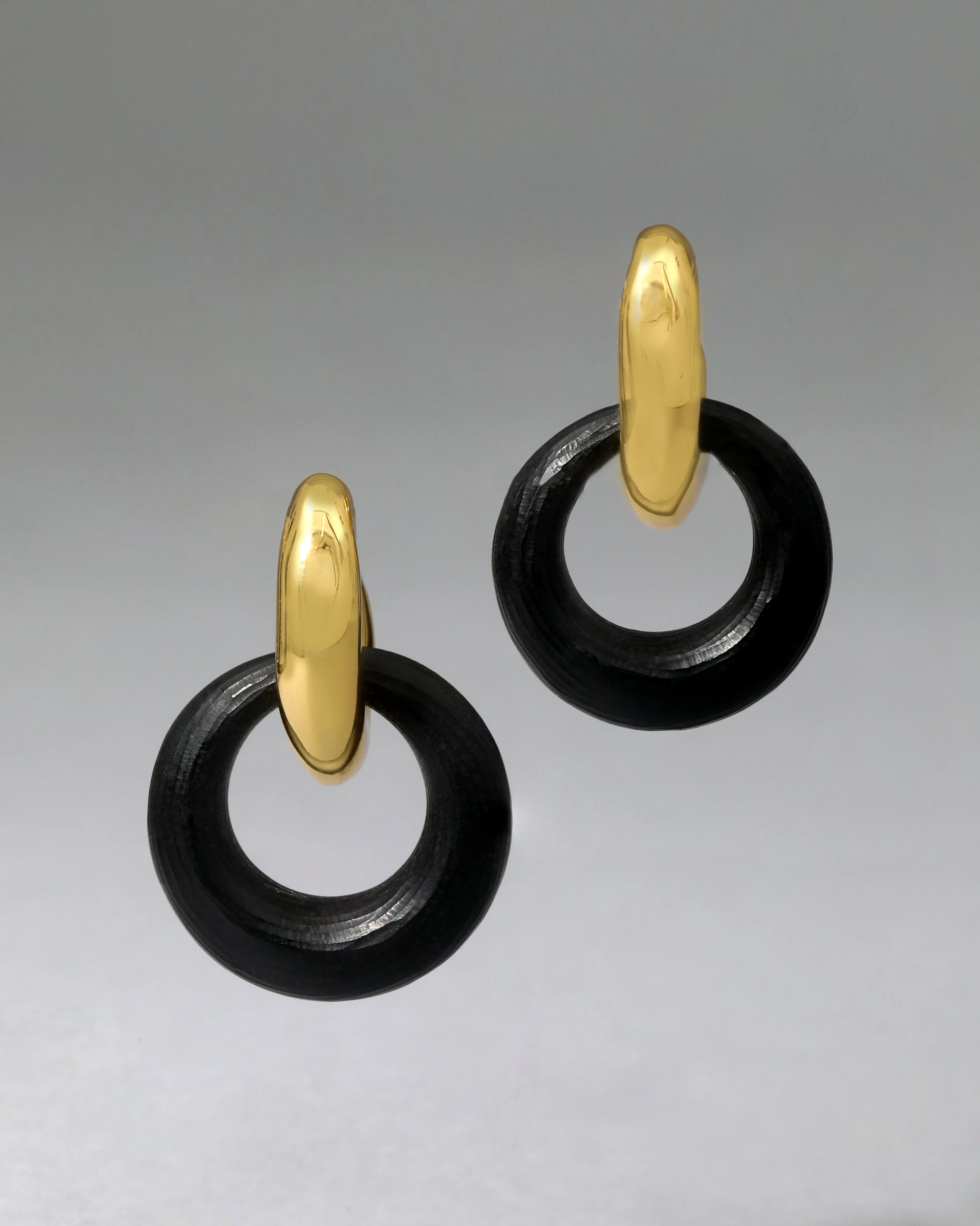 Luminous Lucite Door Knocker Earring- Black sold by Alexis Bittar