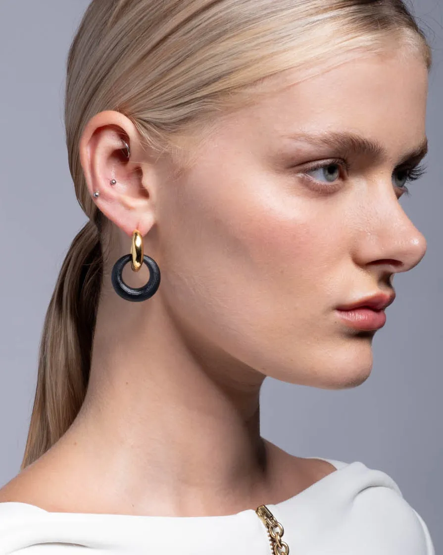 Luminous Lucite Door Knocker Earring- Black sold by Alexis Bittar product image thumbnail 2