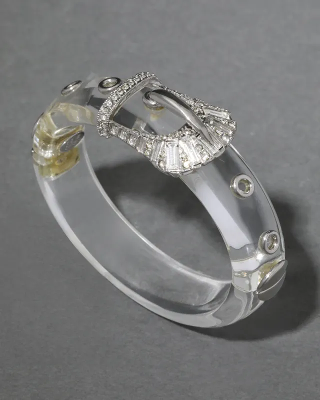 Archive Lucite Clear Buckle Hinge Bracelet sold by Alexis Bittar