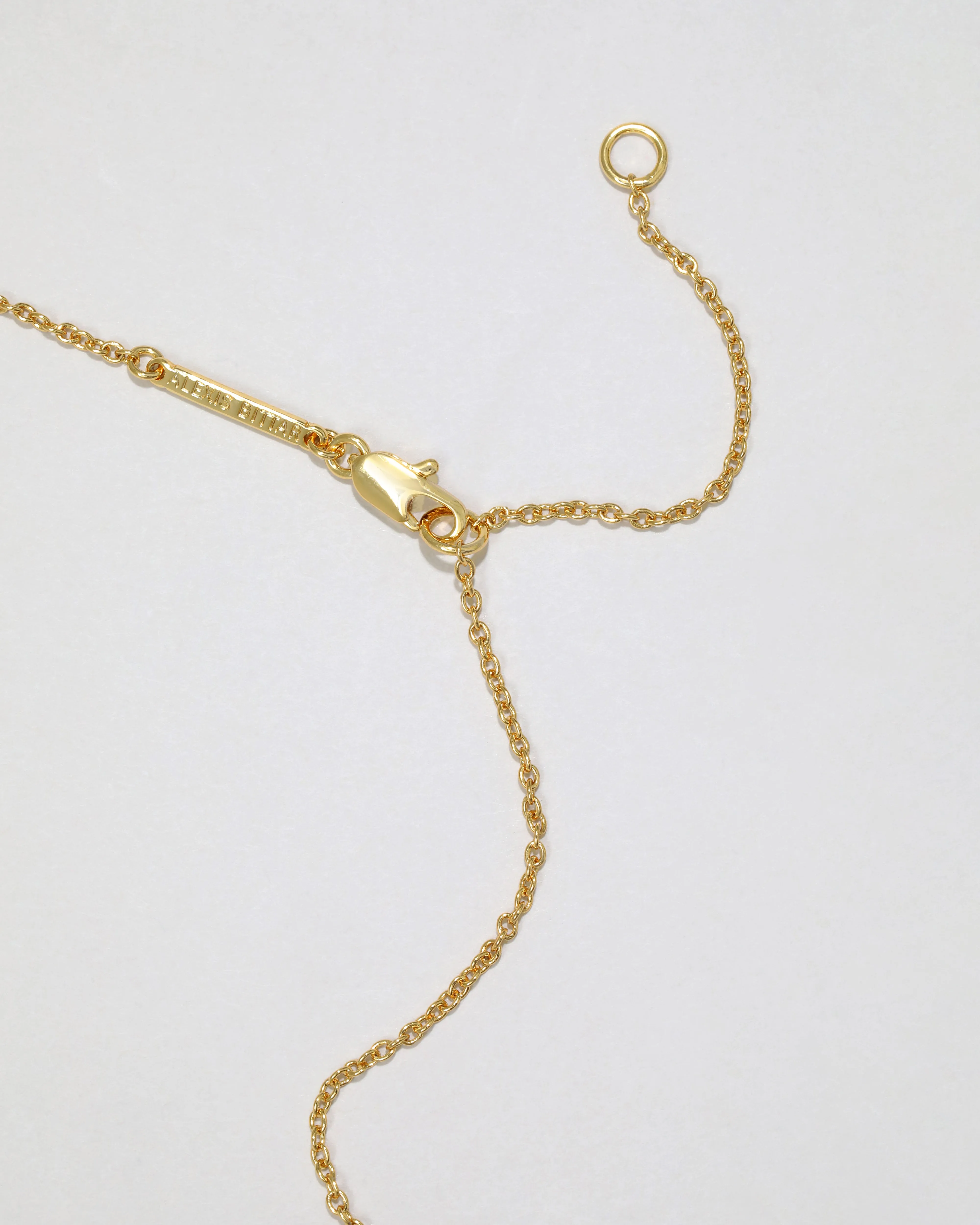 Gold Capped Crescent Lucite Necklace- Teal Blue sold by Alexis Bittar product image thumbnail 3