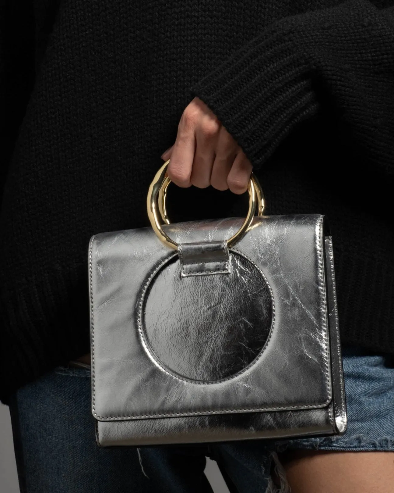The Hunter Convertible Crossbody Bag- Silver sold by Alexis Bittar