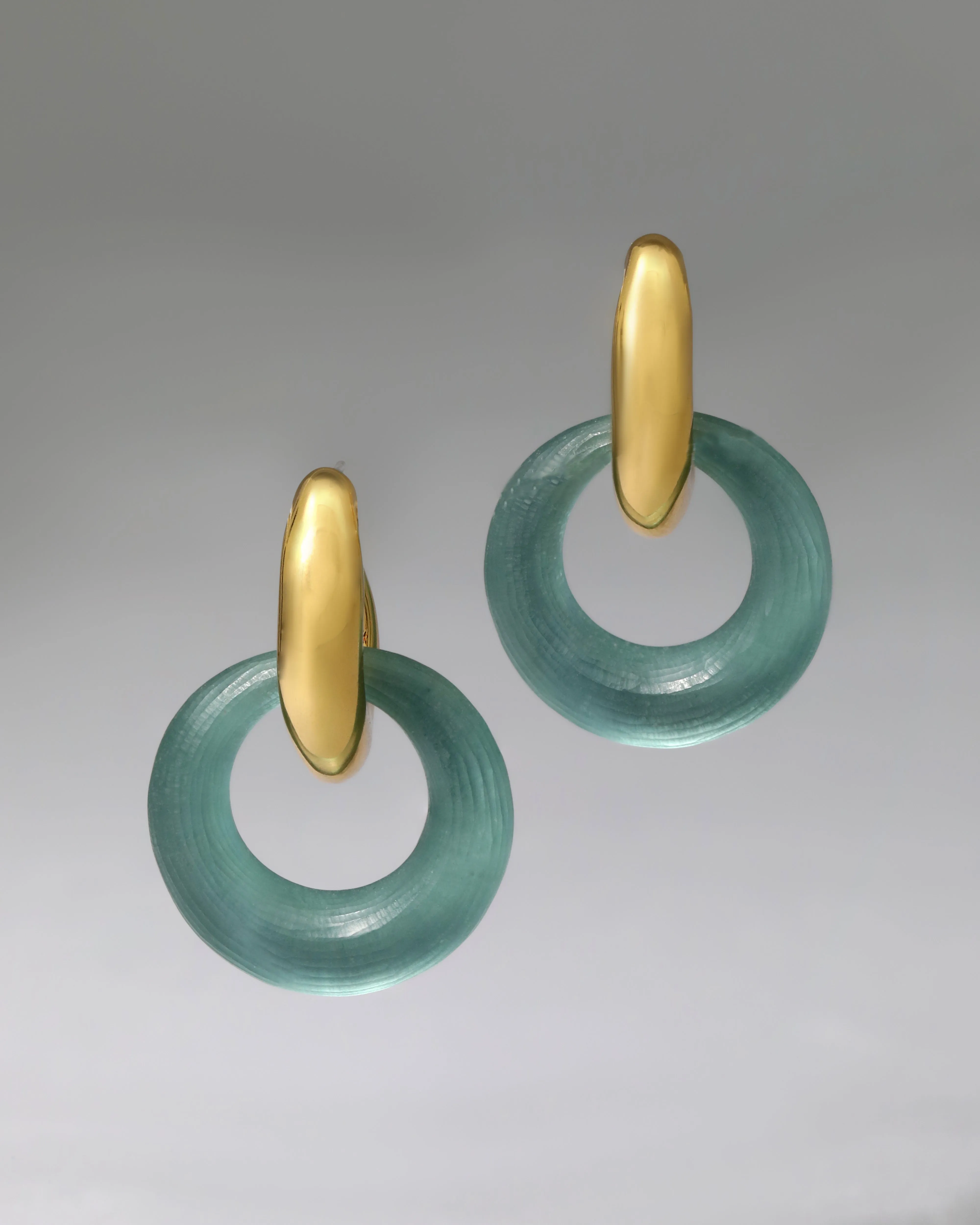 Luminous Lucite Door Knocker Earring- Teal Blue sold by Alexis Bittar