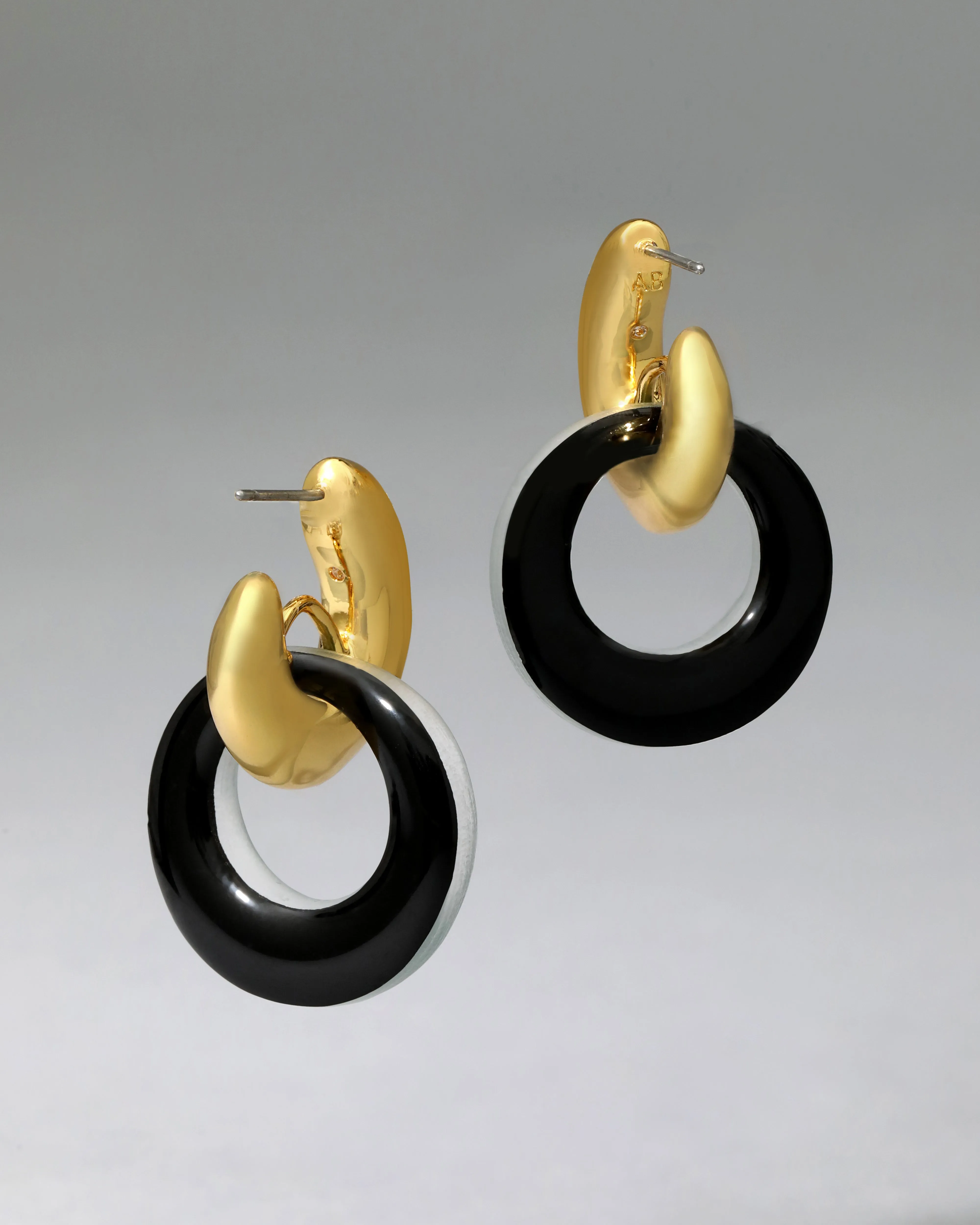 Luminous Lucite Door Knocker Earring- Teal Blue sold by Alexis Bittar product image thumbnail 3