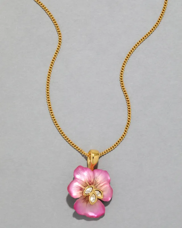 Pansy Lucite Petite Pendant Necklace- Morning Pansy sold by Alexis Bittar