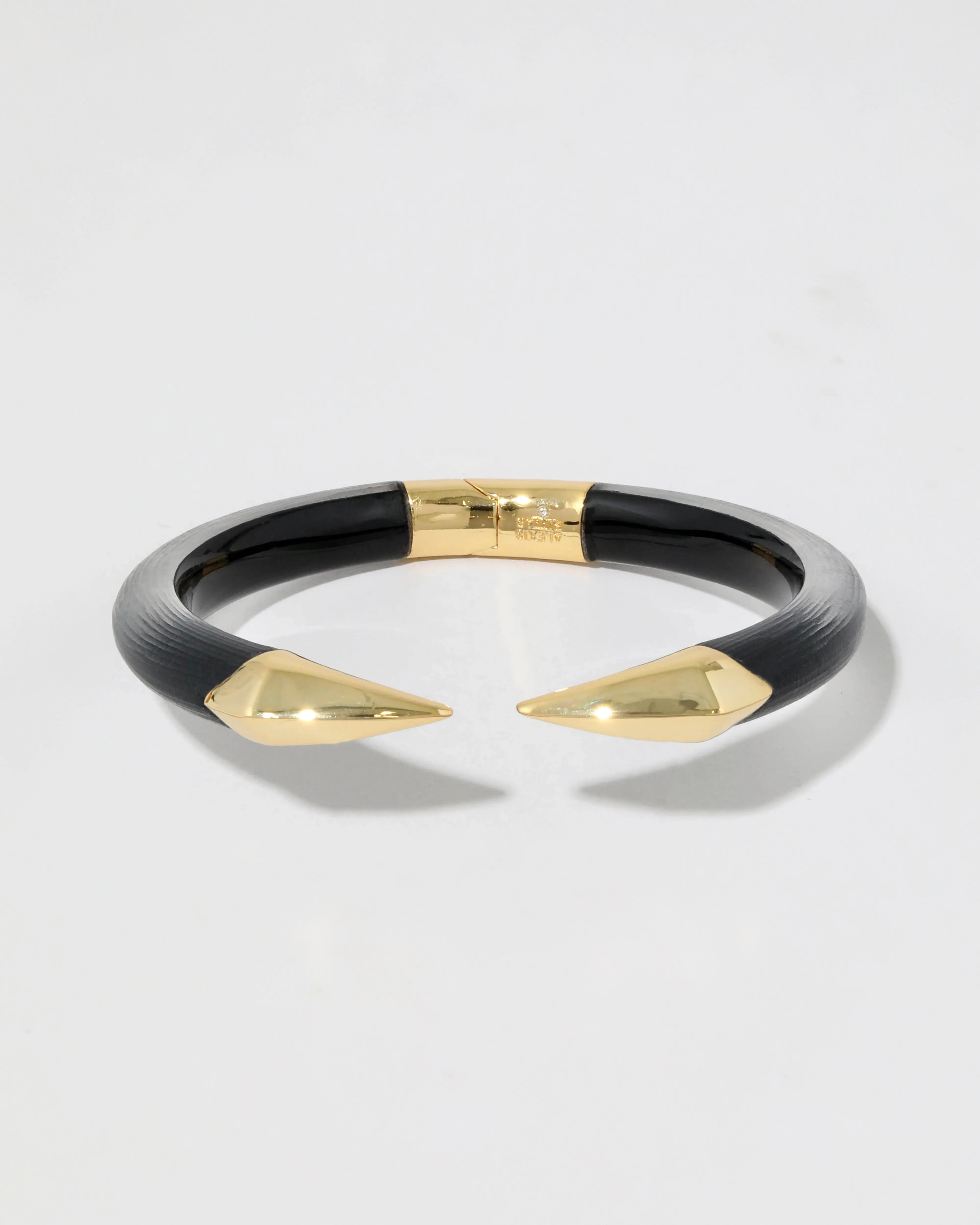 Mirrored Pyramid Lucite Brake Hinge Bracelet- Black sold by Alexis Bittar