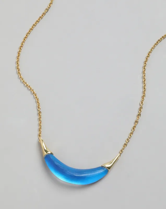 Gold Capped Crescent Lucite Necklace - Cerulean sold by Alexis Bittar