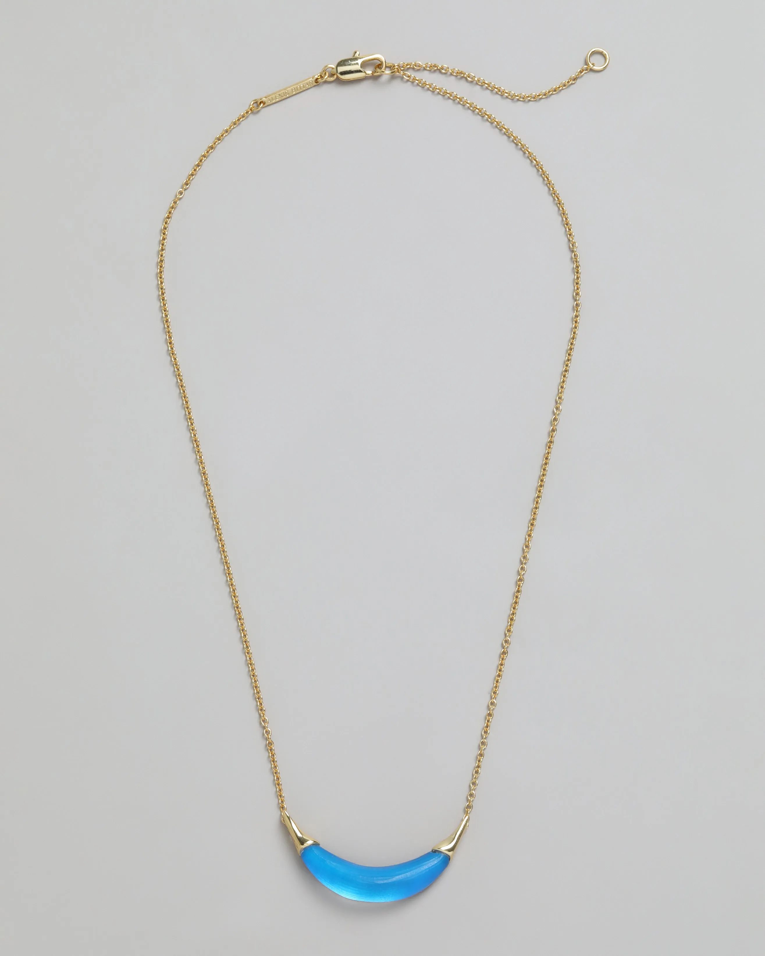 Gold Capped Crescent Lucite Necklace - Cerulean sold by Alexis Bittar product image thumbnail 3