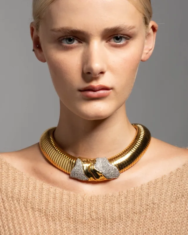 Solanales Gold Tubogas Collar Necklace sold by Alexis Bittar