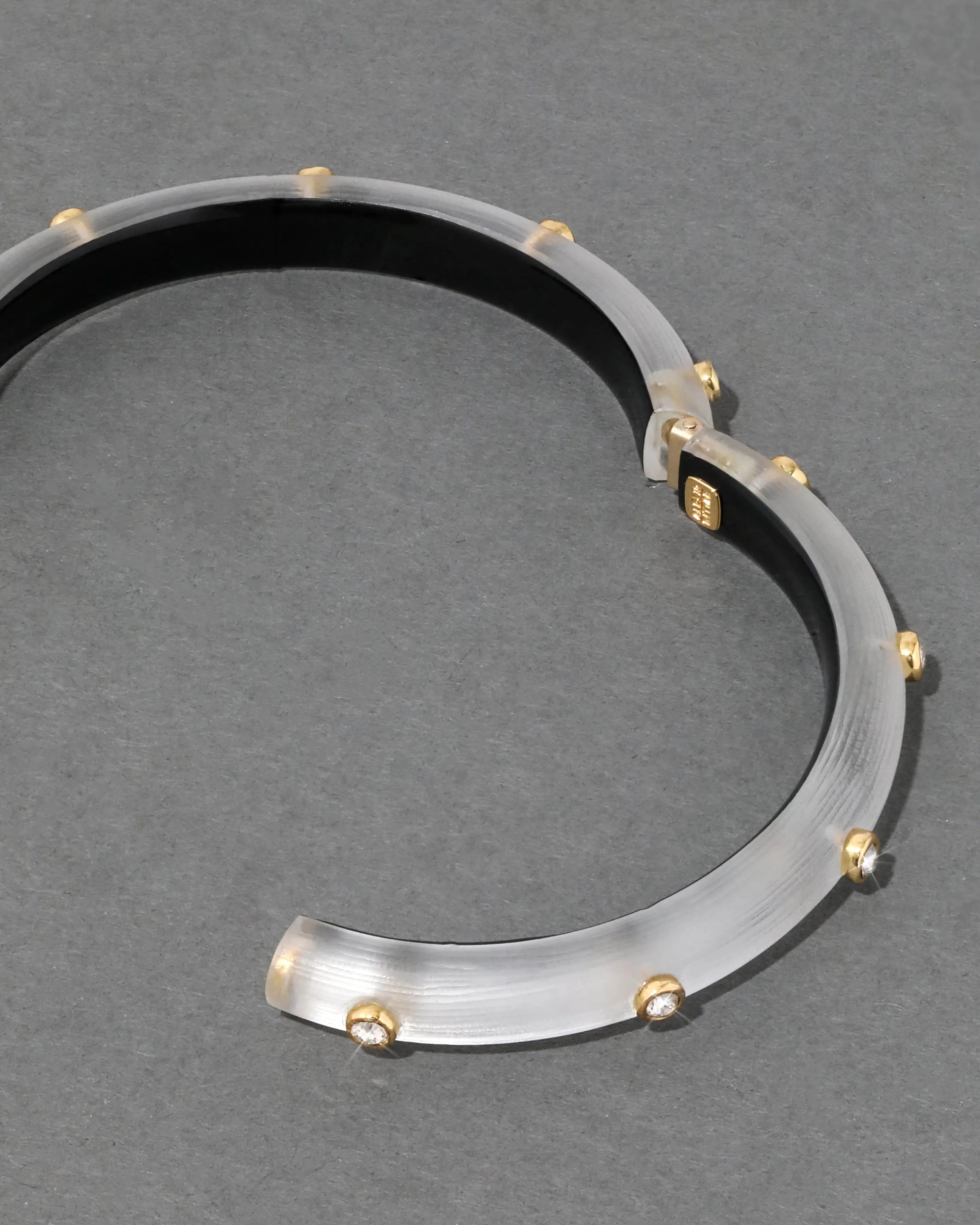 Crystal Studded Lucite Hinge Bracelet - Silver sold by Alexis Bittar product image thumbnail 4