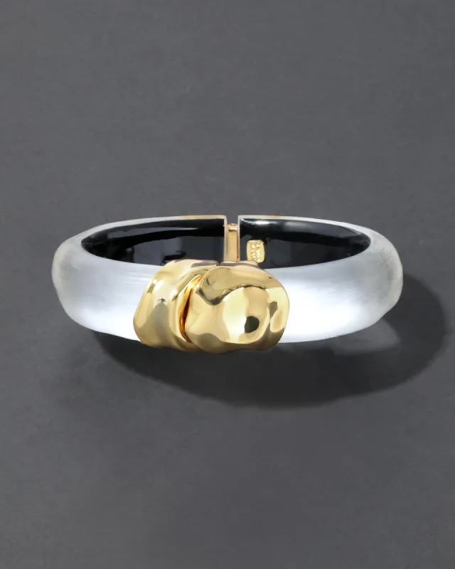 Molten Gold Lucite Hinge Bracelet- Silver sold by Alexis Bittar