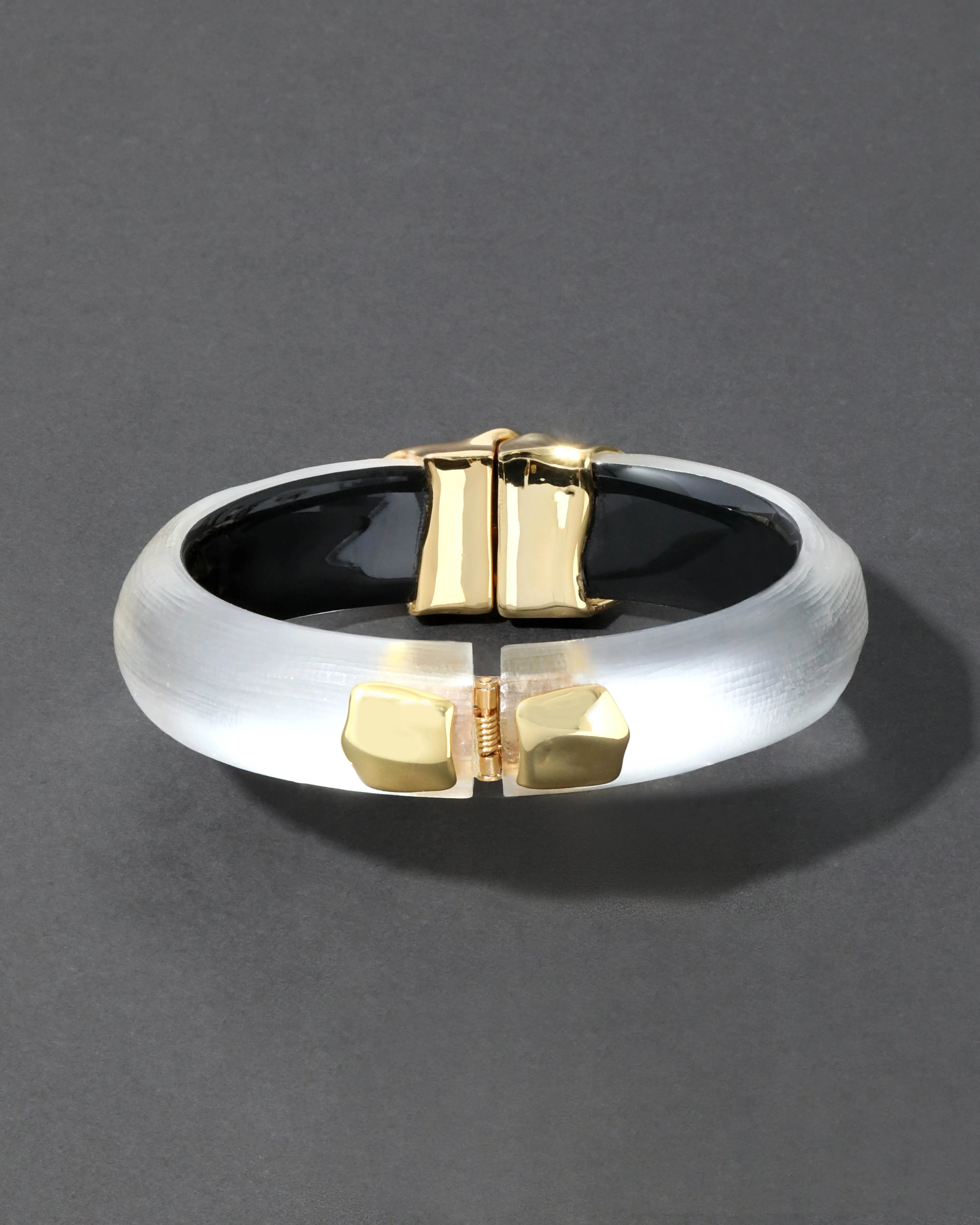 Molten Gold Lucite Hinge Bracelet- Silver sold by Alexis Bittar product image thumbnail 2