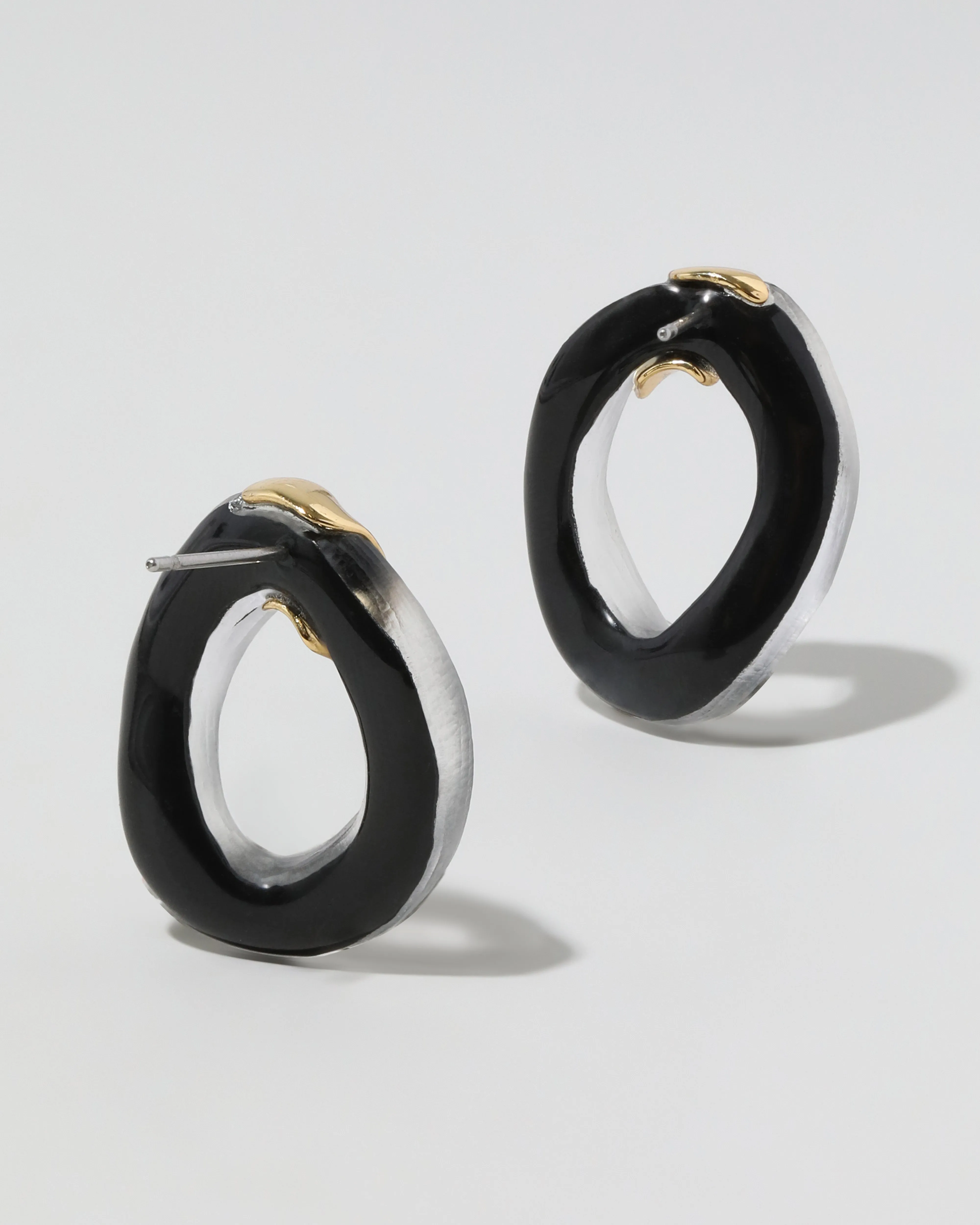 Lucite Molten Curb Link Post Earring - Black sold by Alexis Bittar product image thumbnail 3