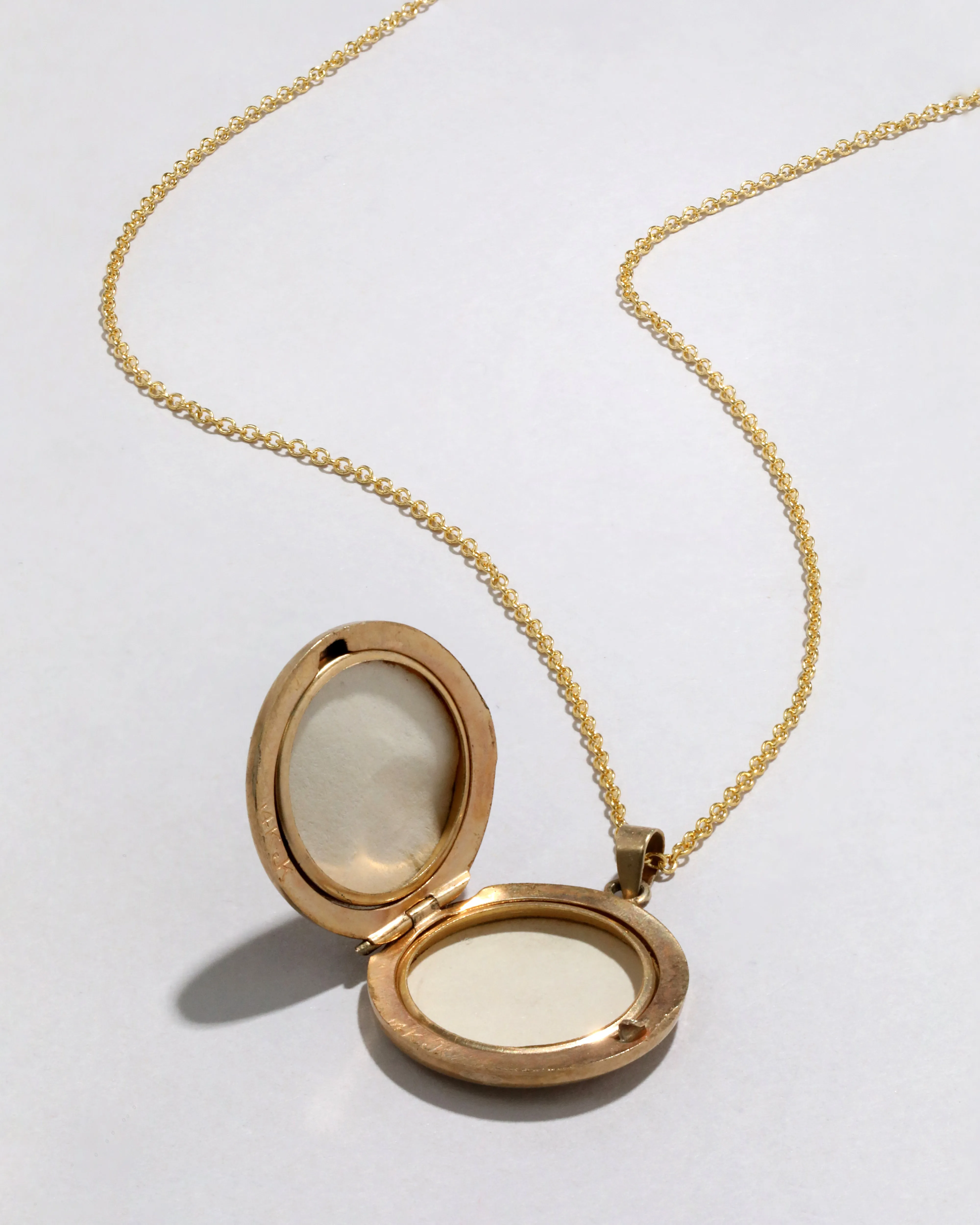 Antique 1920s 14k Gold Diamond Starburst Locket Necklace sold by Alexis Bittar product image thumbnail 2