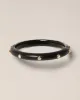 Crystal Studded Lucite Hinge Bracelet - Black sold by Alexis Bittar