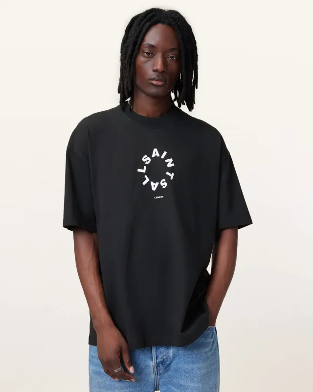 AllSaints Male Tierra Oversized Crew Neck Logo T-Shirt, Size: M made by All Saints