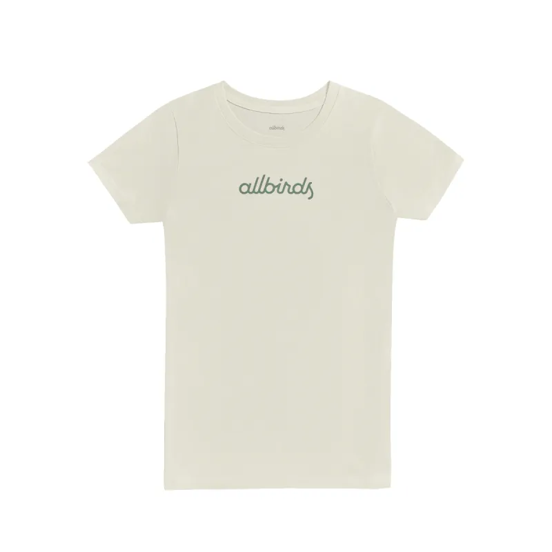 Women's Recycled Tee - Logo - Natural White sold by allbirds