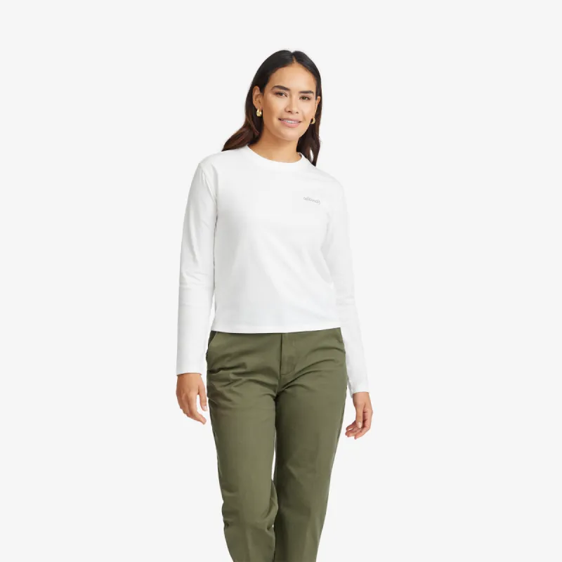 Women's Organic Cotton Long Sleeve Tee - Logo - Blizzard sold by allbirds