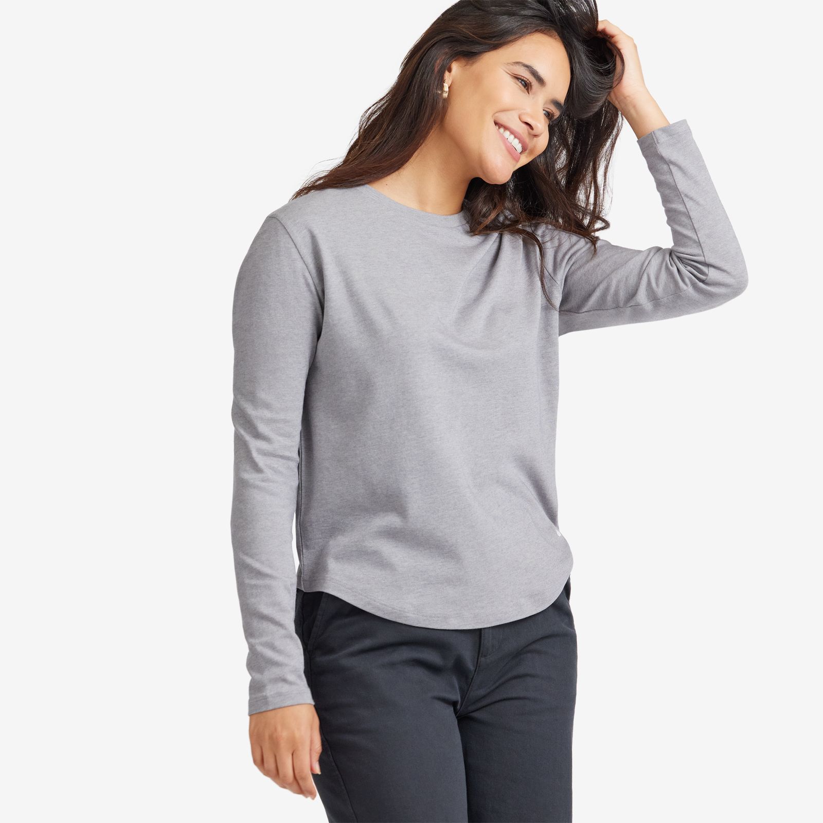 Women's Anytime Long Sleeve Tee - Medium Grey sold by allbirds product image thumbnail 2