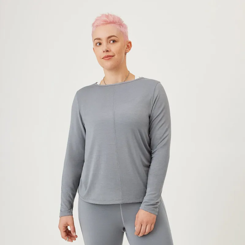 Women's Studio Long Sleeve Tee - Medium Grey sold by allbirds