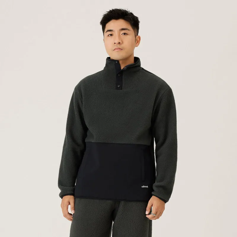 Men's Fluff Fleece Pullover - Natural Black (Natural Black) sold by allbirds