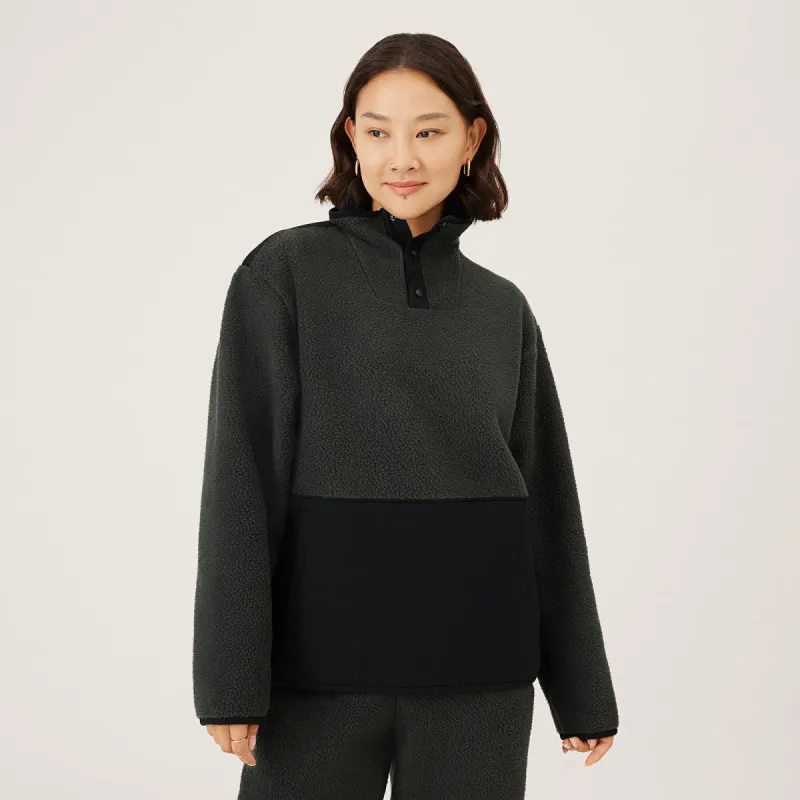 Women's Fluff Fleece Pullover - Natural Black (Natural Black) sold by allbirds