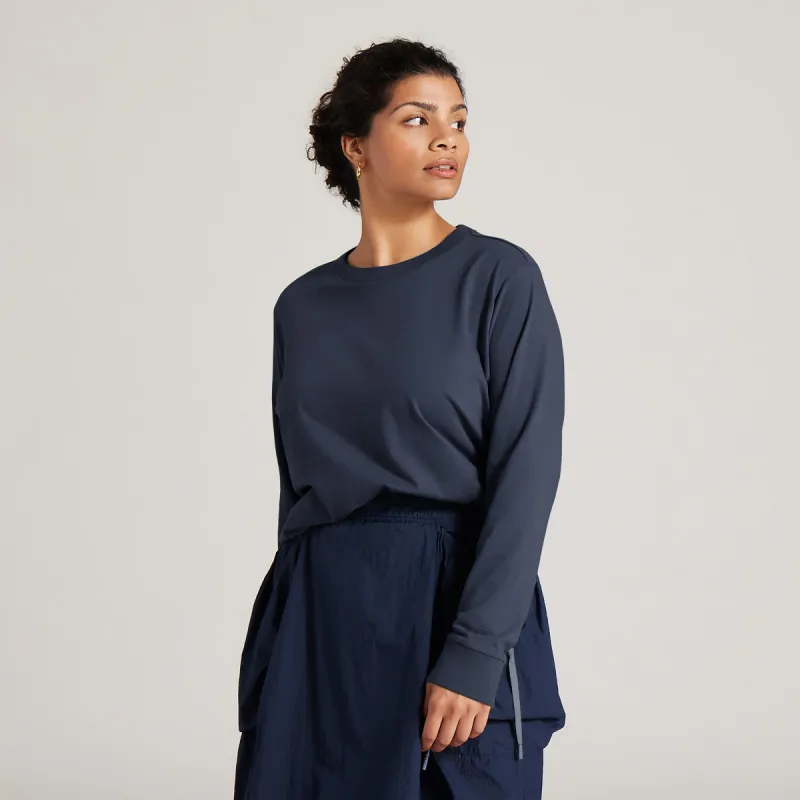 Women's Allgood Cotton Long Sleeve Tee - Hazy Indigo sold by allbirds