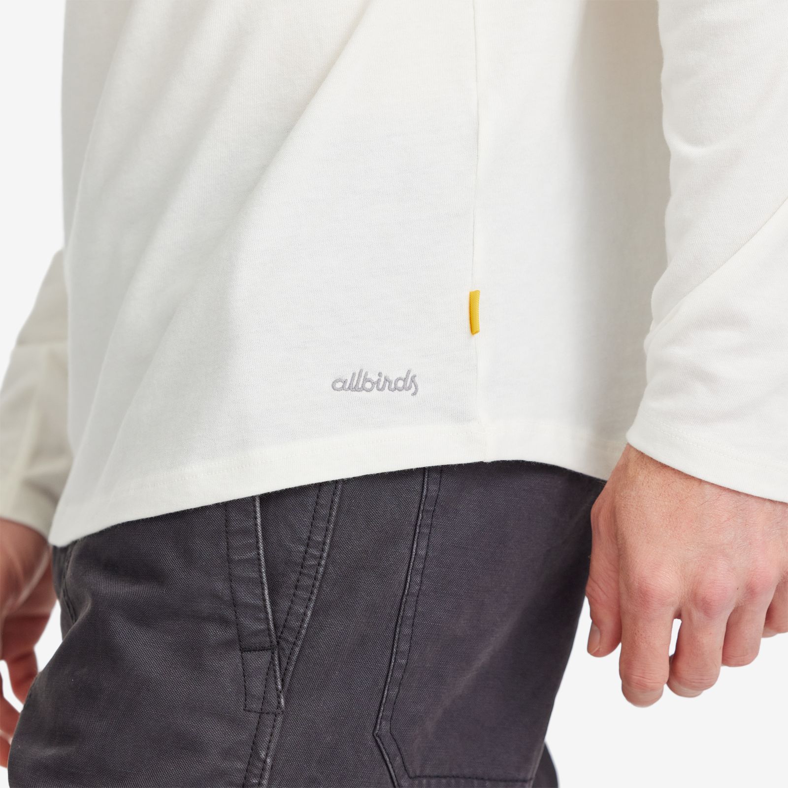 Men's Anytime Long Sleeve Tee - Natural White sold by allbirds product image thumbnail 4