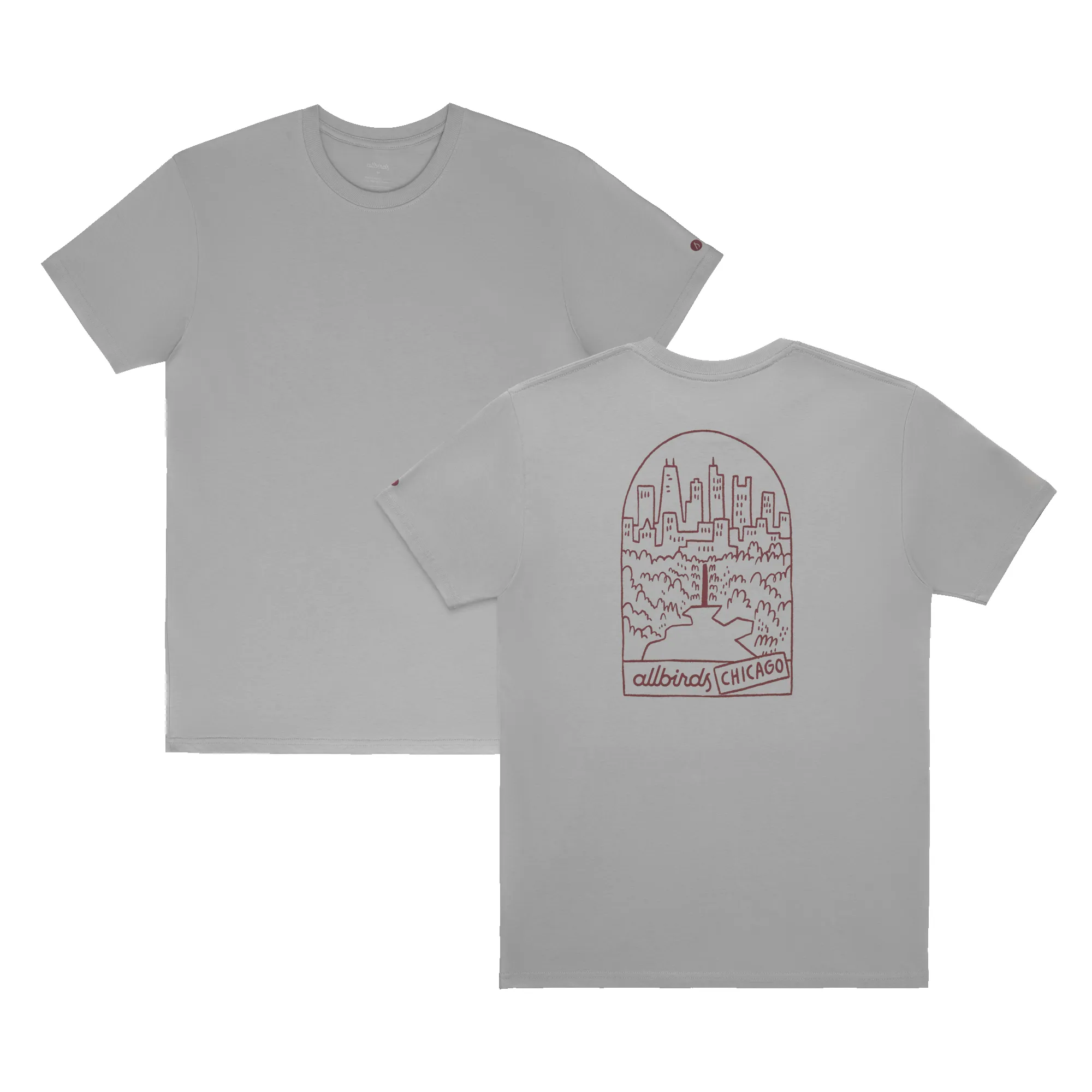 Unisex Organic Cotton Graphic Tee - Medium Grey/Thunder Red - CHI sold by allbirds product image thumbnail 3