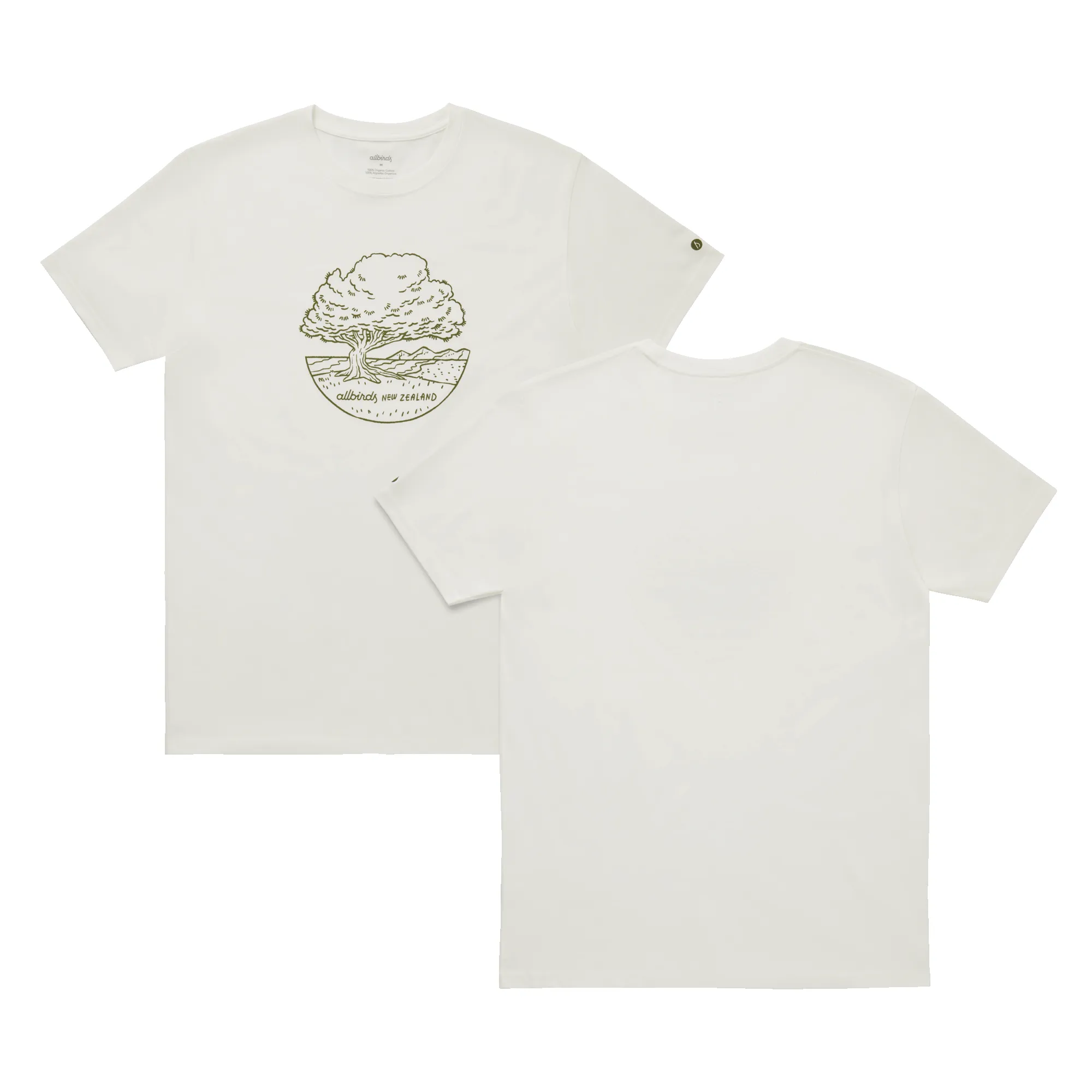 Unisex Organic Cotton Graphic Tee - Natural White/Rugged Green - NZ sold by allbirds product image thumbnail 3