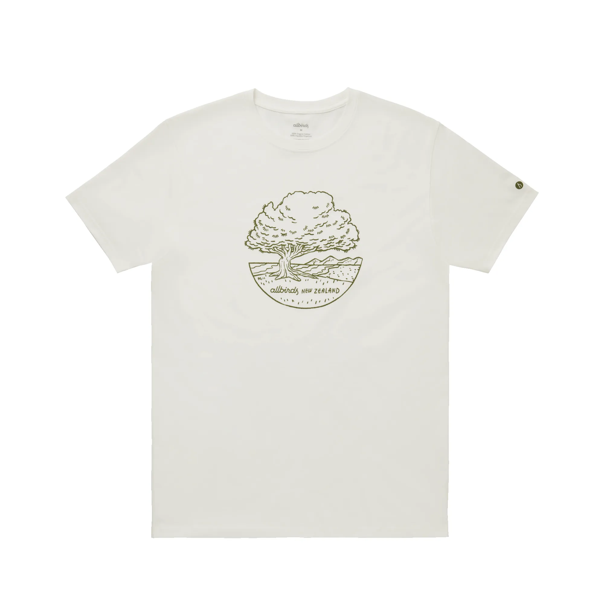 Unisex Organic Cotton Graphic Tee - Natural White/Rugged Green - NZ sold by allbirds