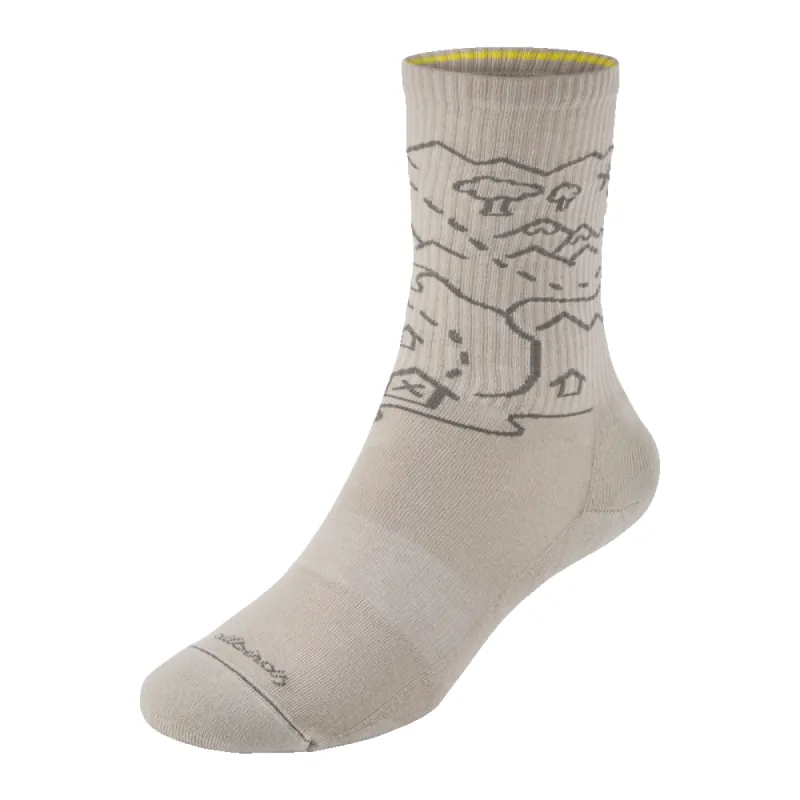 Anytime Crew Sock - Rugged Beige (Hazy Pine) - NZ Map sold by allbirds