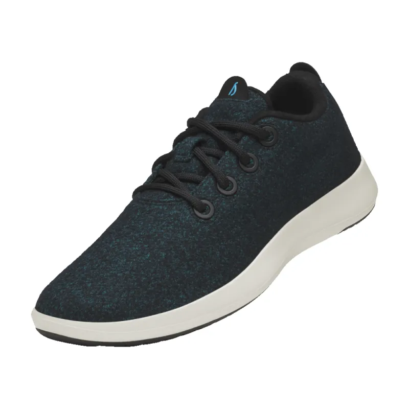 Men's Wool Runner Mizzles - Natural Black/Chasm Teal (Stony Cream Sole) sold by allbirds